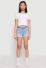 WAX Distressed Denim Shorts sold by Rainbow