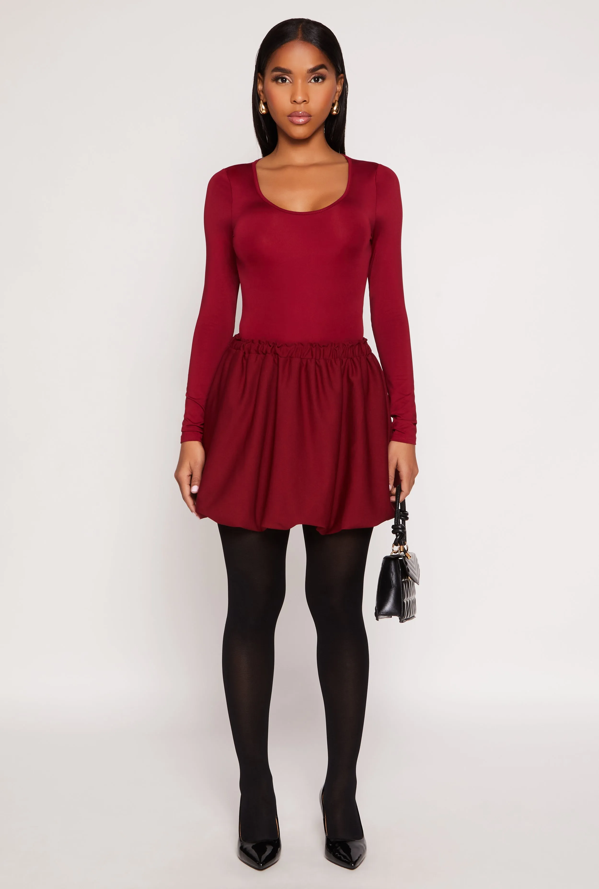 Crepe Knit Bubble Skirt sold by Rainbow