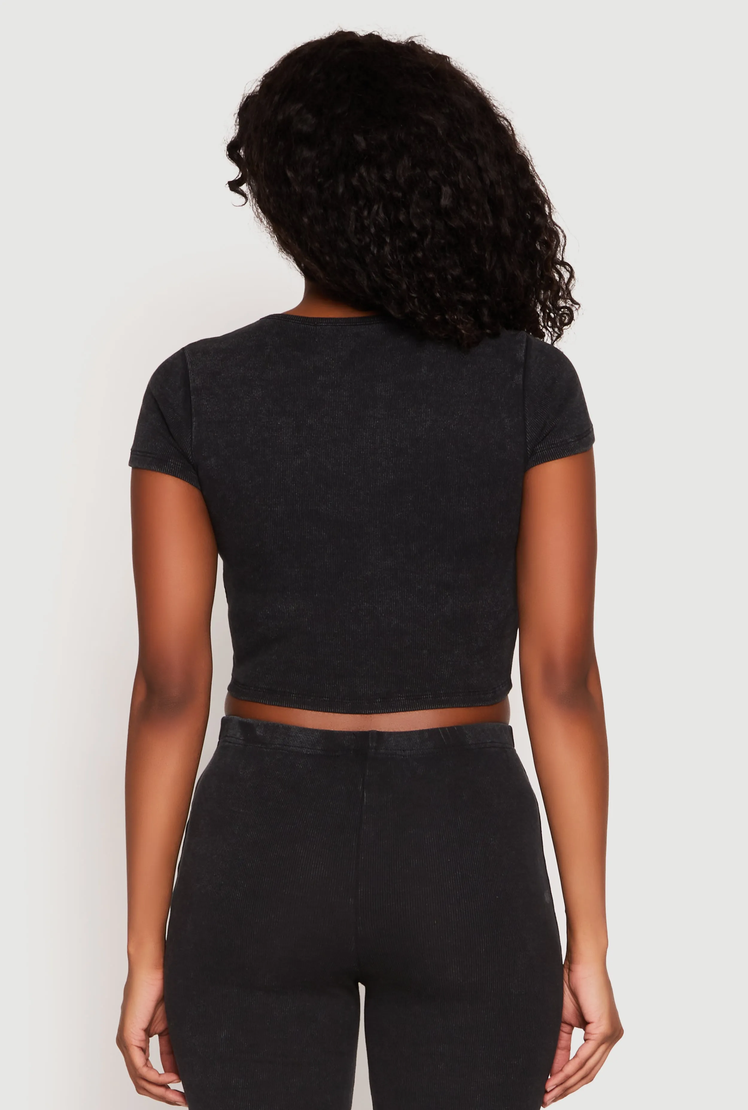 Almost Famous Ribbed Knit Crop Top sold by Rainbow product image thumbnail 5