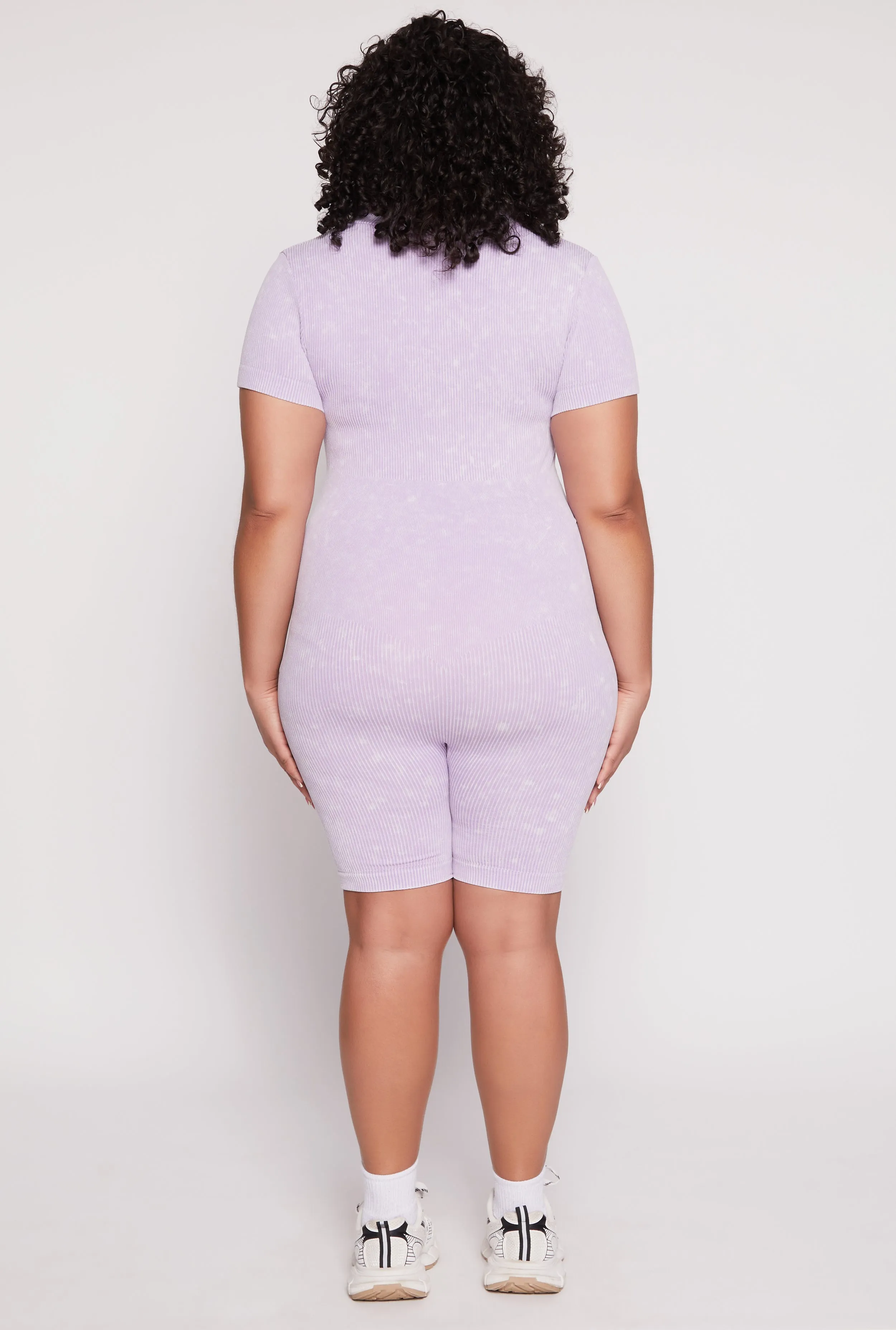 Plus Size Acid Wash Biker Romper sold by Rainbow product image thumbnail 3
