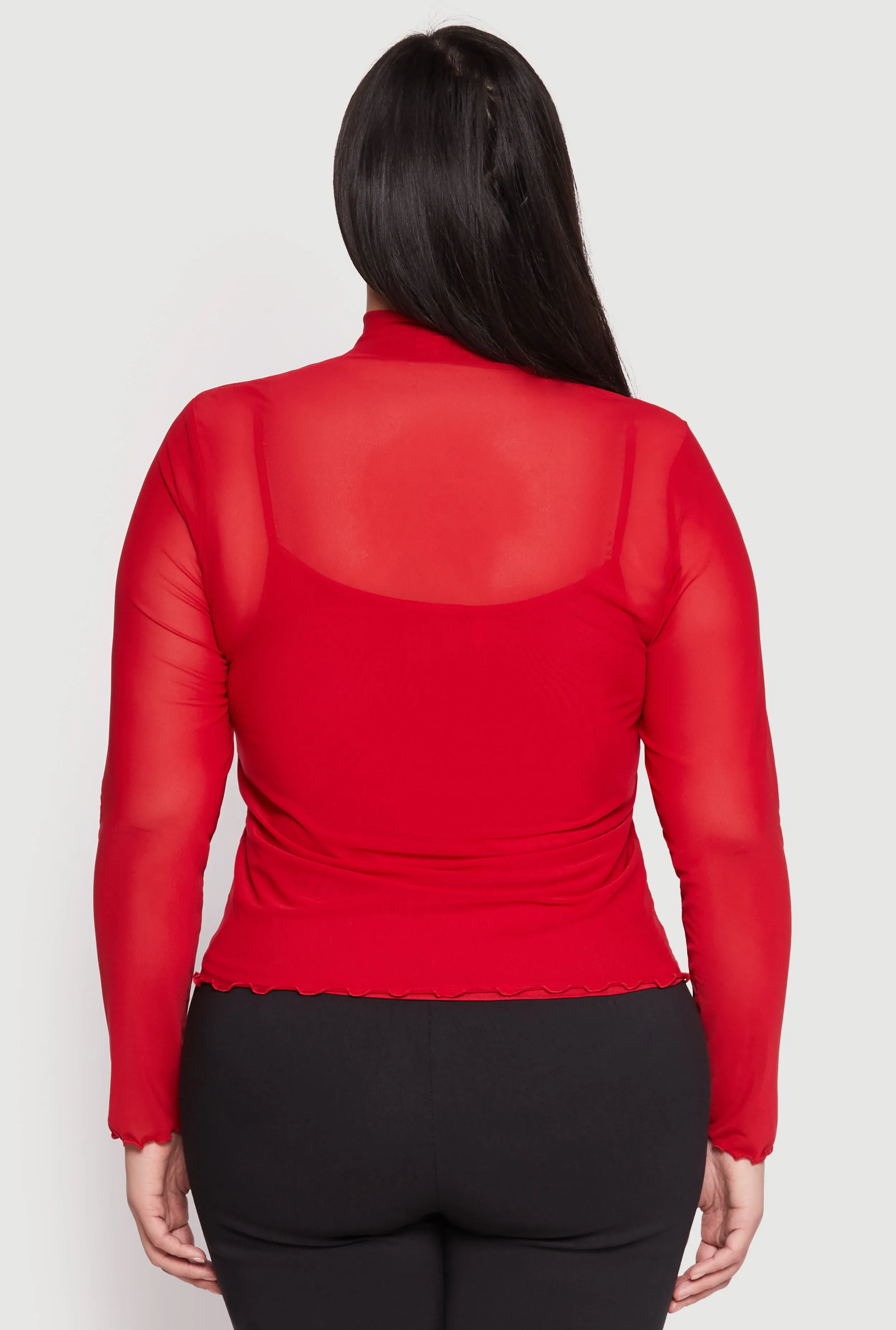 Plus Size Lined Mesh Mock Neck Top sold by Rainbow product image thumbnail 5