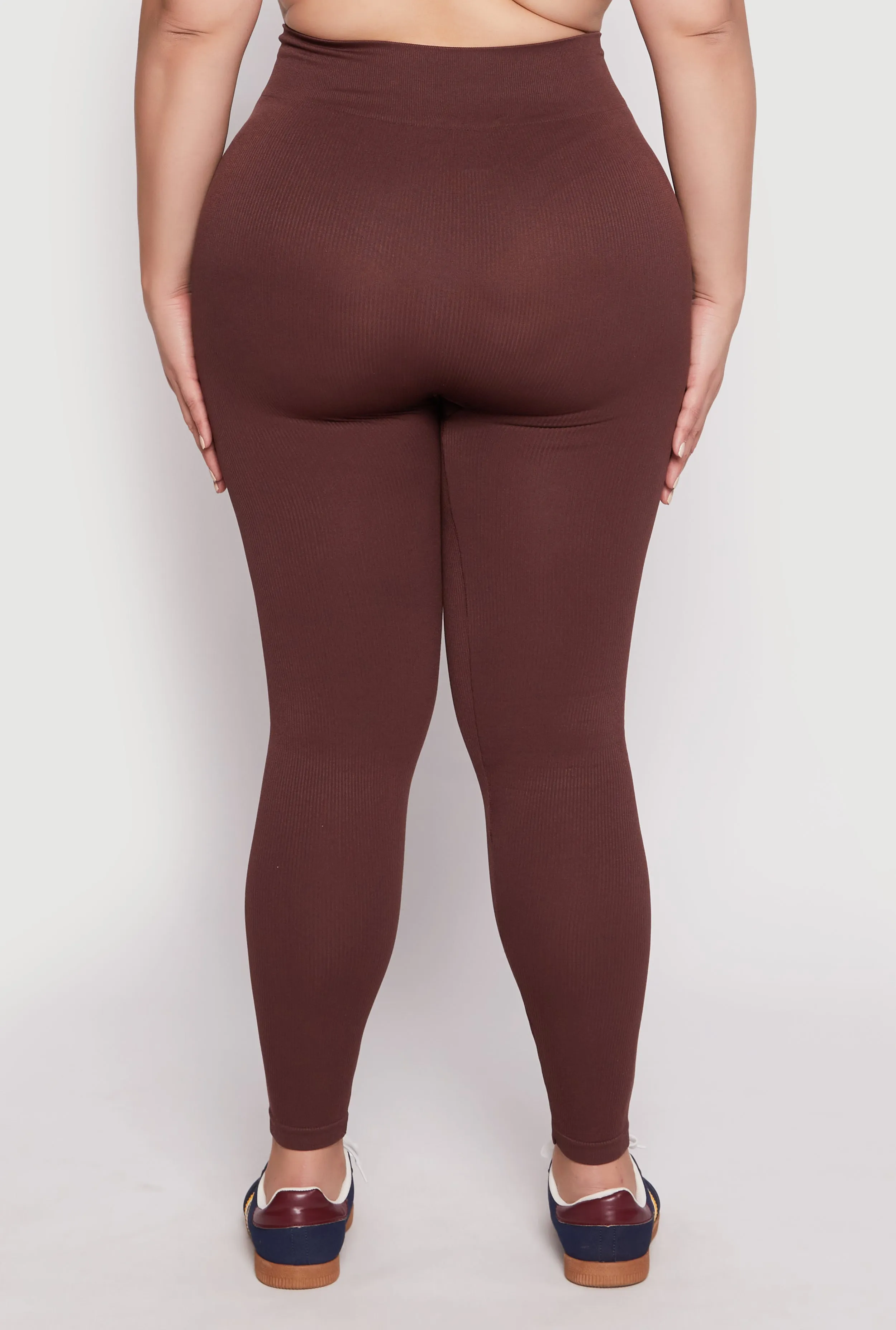 Plus Size Seamless Rib Knit High Waist Leggings sold by Rainbow product image thumbnail 3
