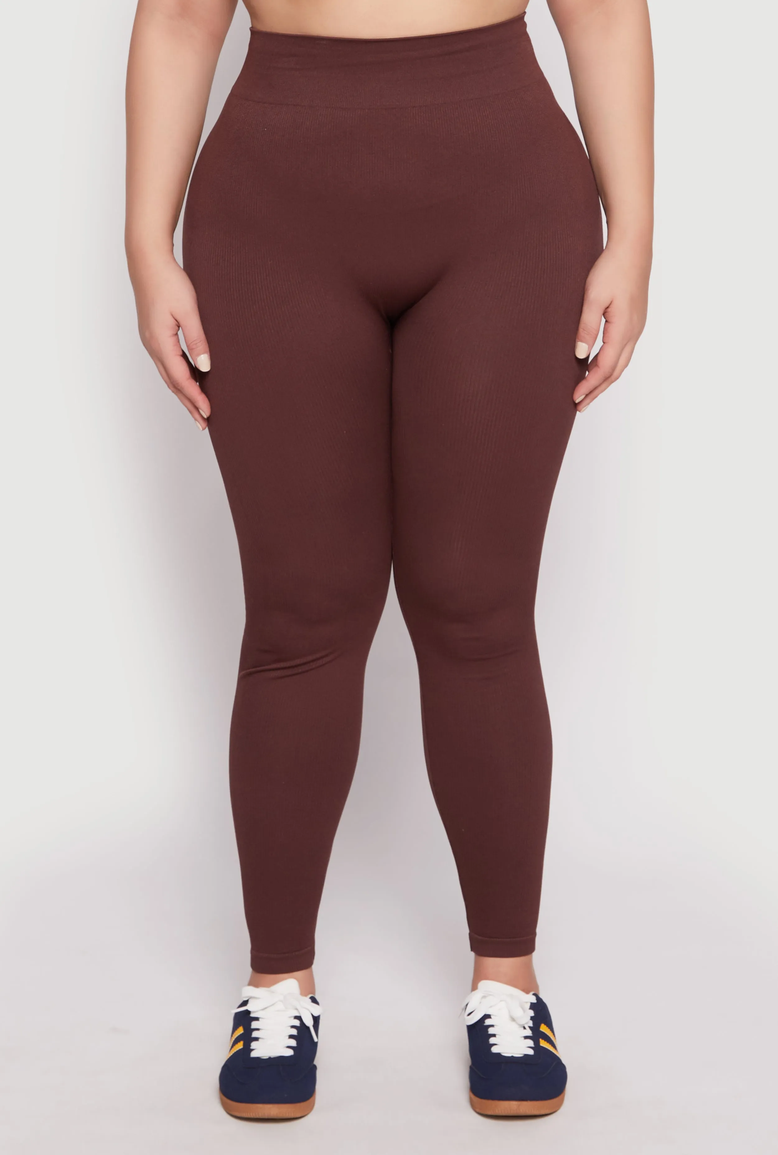 Plus Size Seamless Rib Knit High Waist Leggings sold by Rainbow product image thumbnail 2