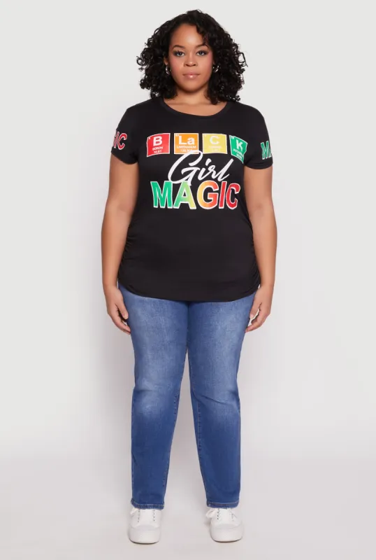 Plus Size Black Girl Magic Graphic Tee sold by Rainbow
