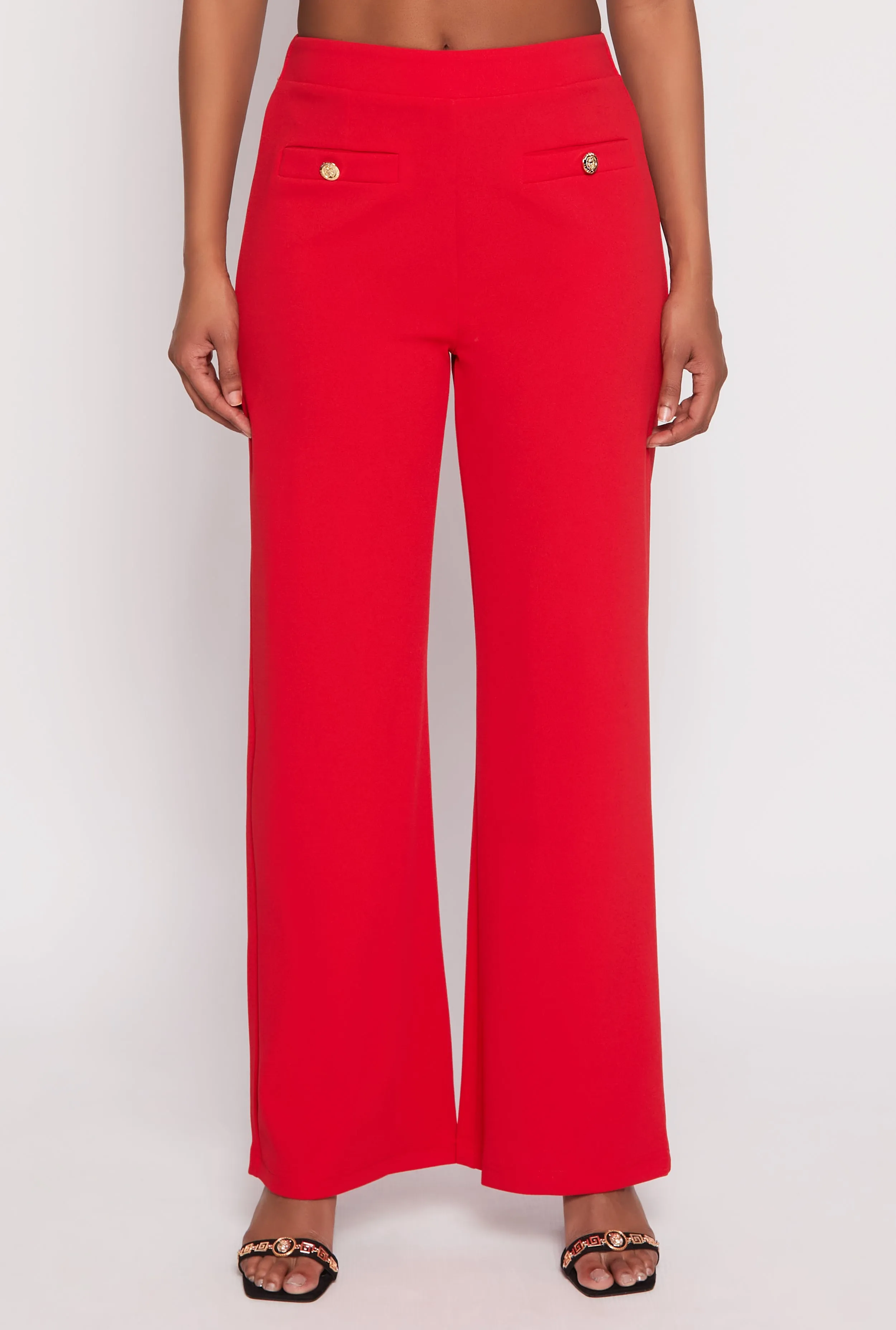 Button Detail Wide Leg Dress Pants sold by Rainbow product image thumbnail 2