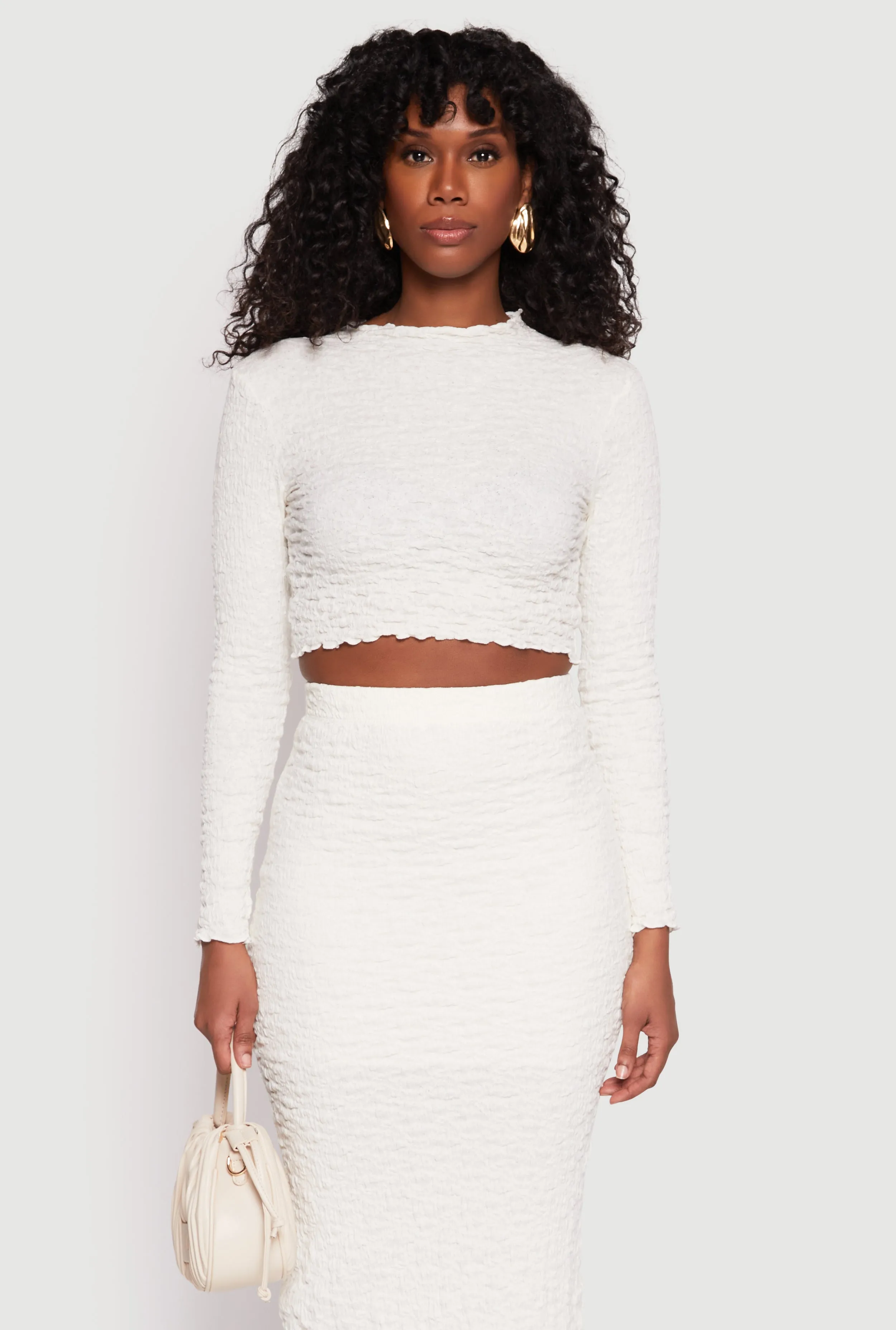 Almost Famous Textured Knit Crop Top sold by Rainbow