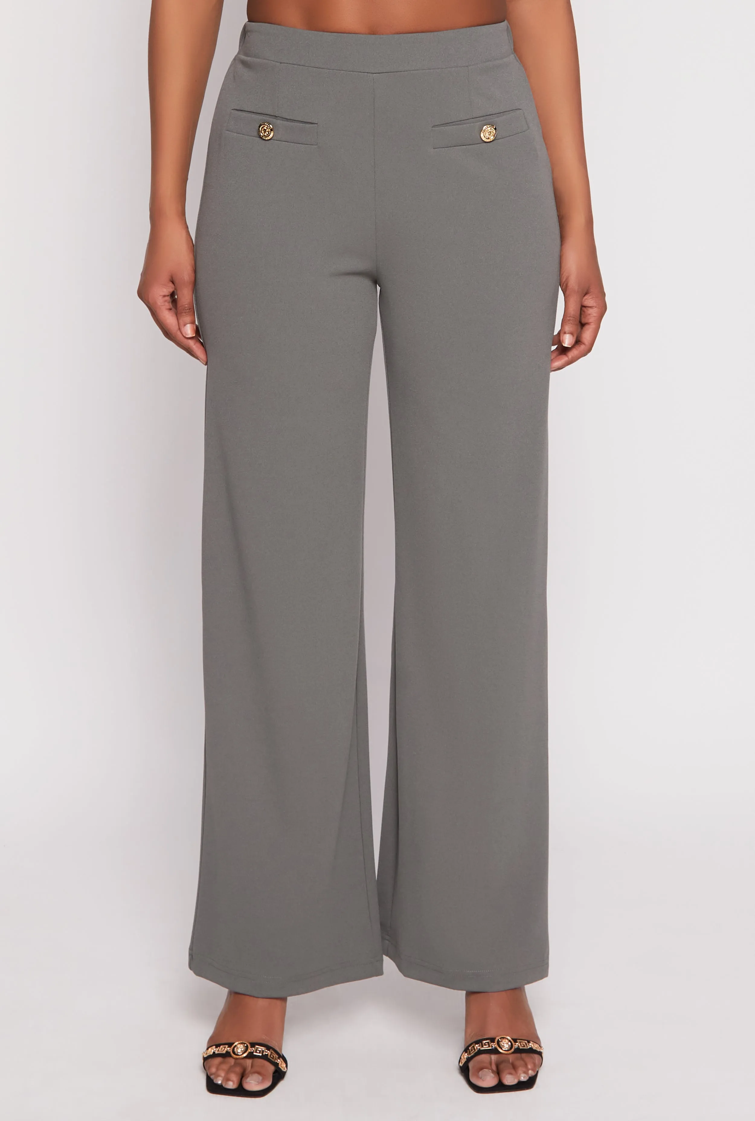 Button Detail Wide Leg Dress Pants sold by Rainbow product image thumbnail 2