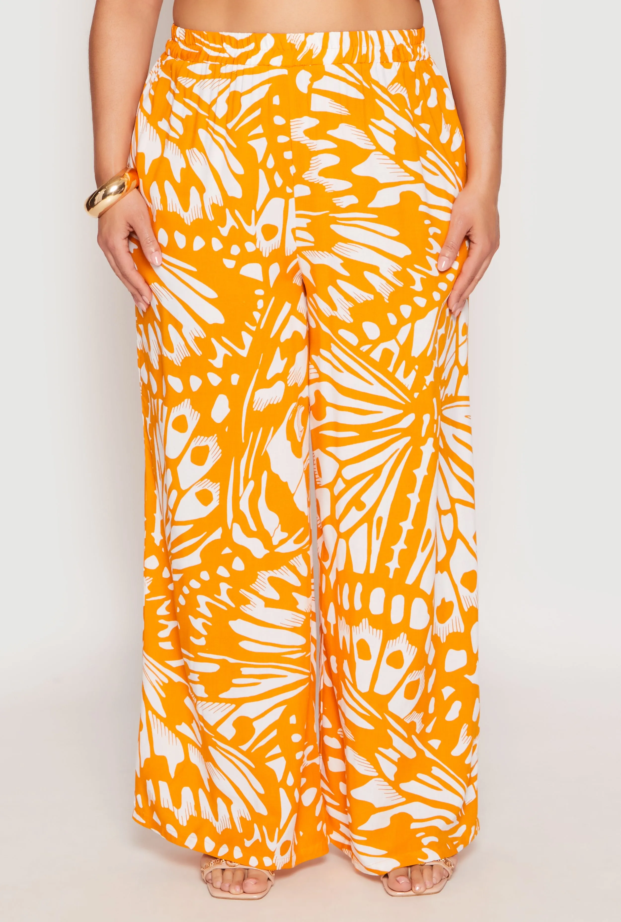 Plus Size Abstract Butterfly Print Palazzo Pants sold by Rainbow product image thumbnail 2