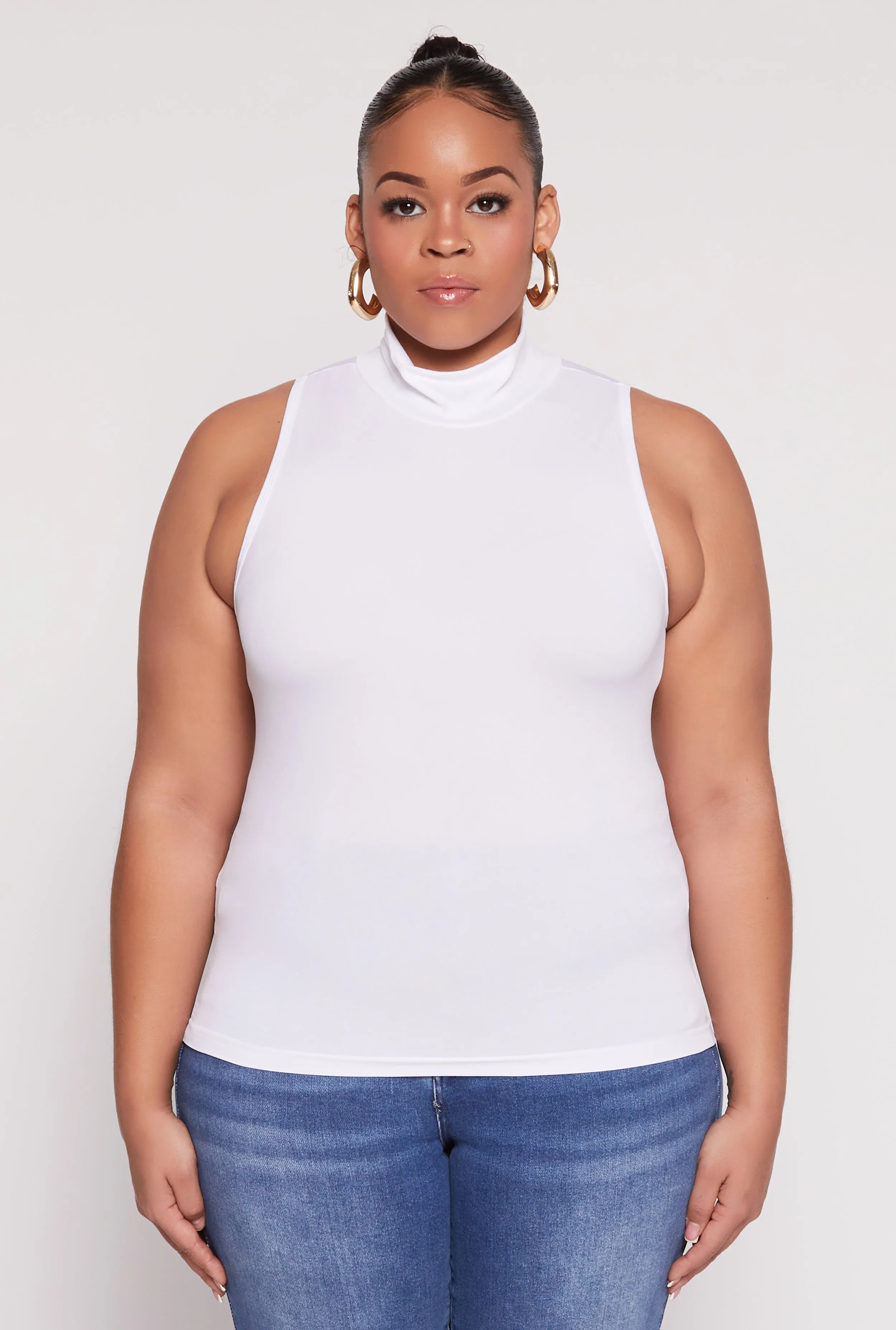 Plus Size Sleeveless Mock Neck Top sold by Rainbow product image thumbnail 2