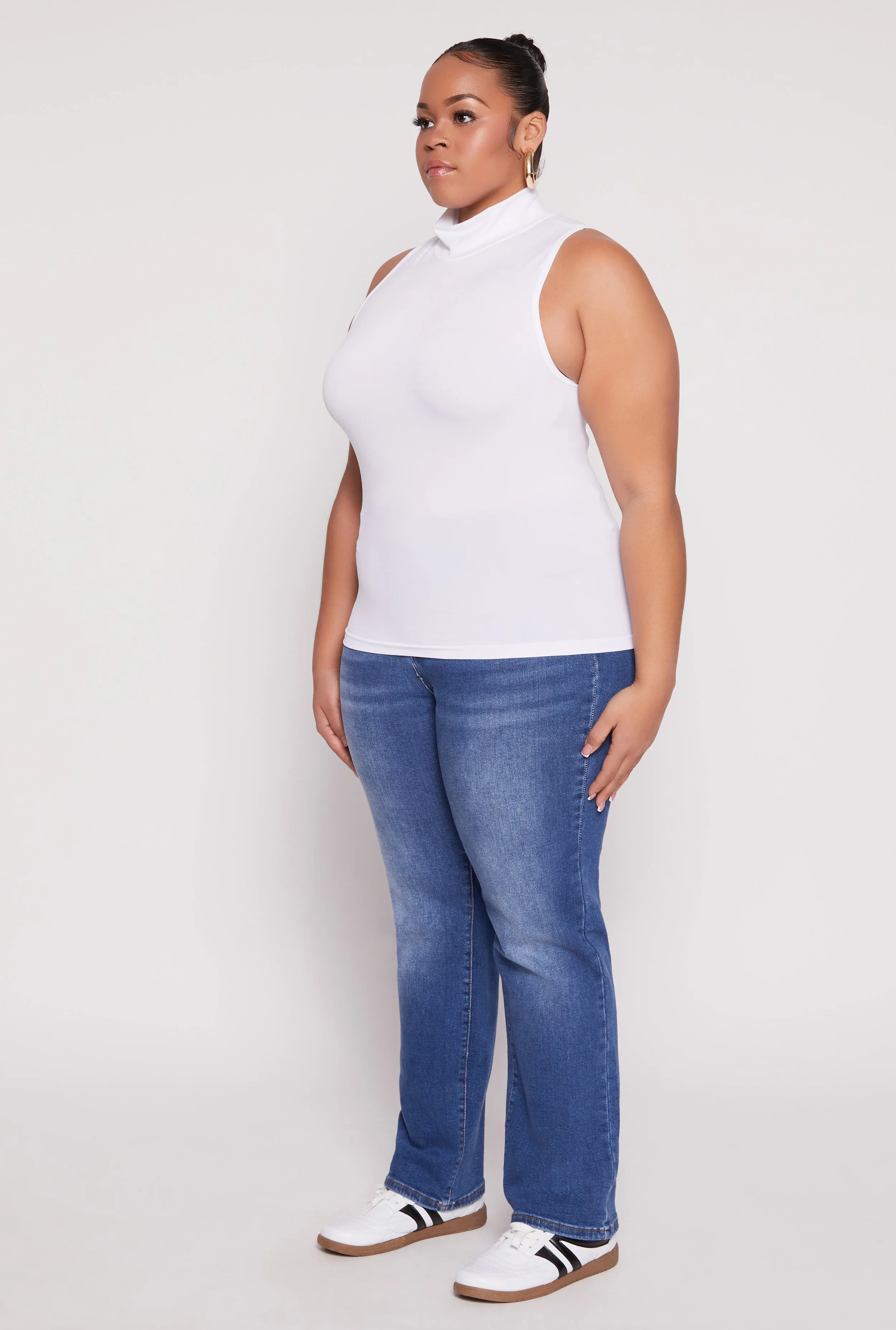 Plus Size Sleeveless Mock Neck Top sold by Rainbow product image thumbnail 3