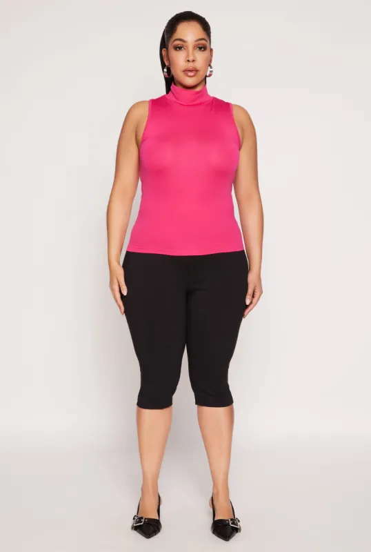 Plus Size Sleeveless Mock Neck Top sold by Rainbow