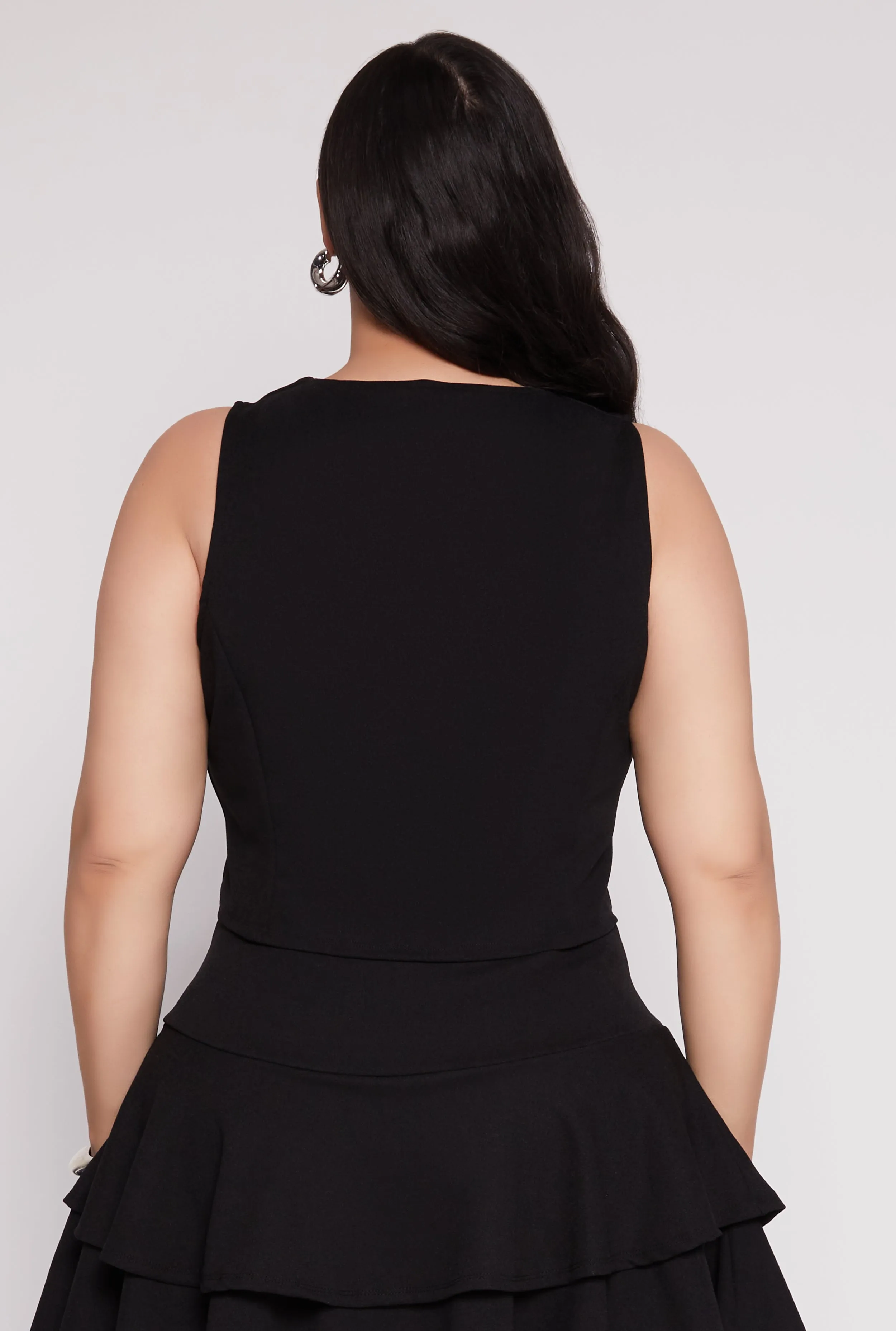 Plus Size Crepe Knit Cropped Blazer Vest sold by Rainbow product image thumbnail 5