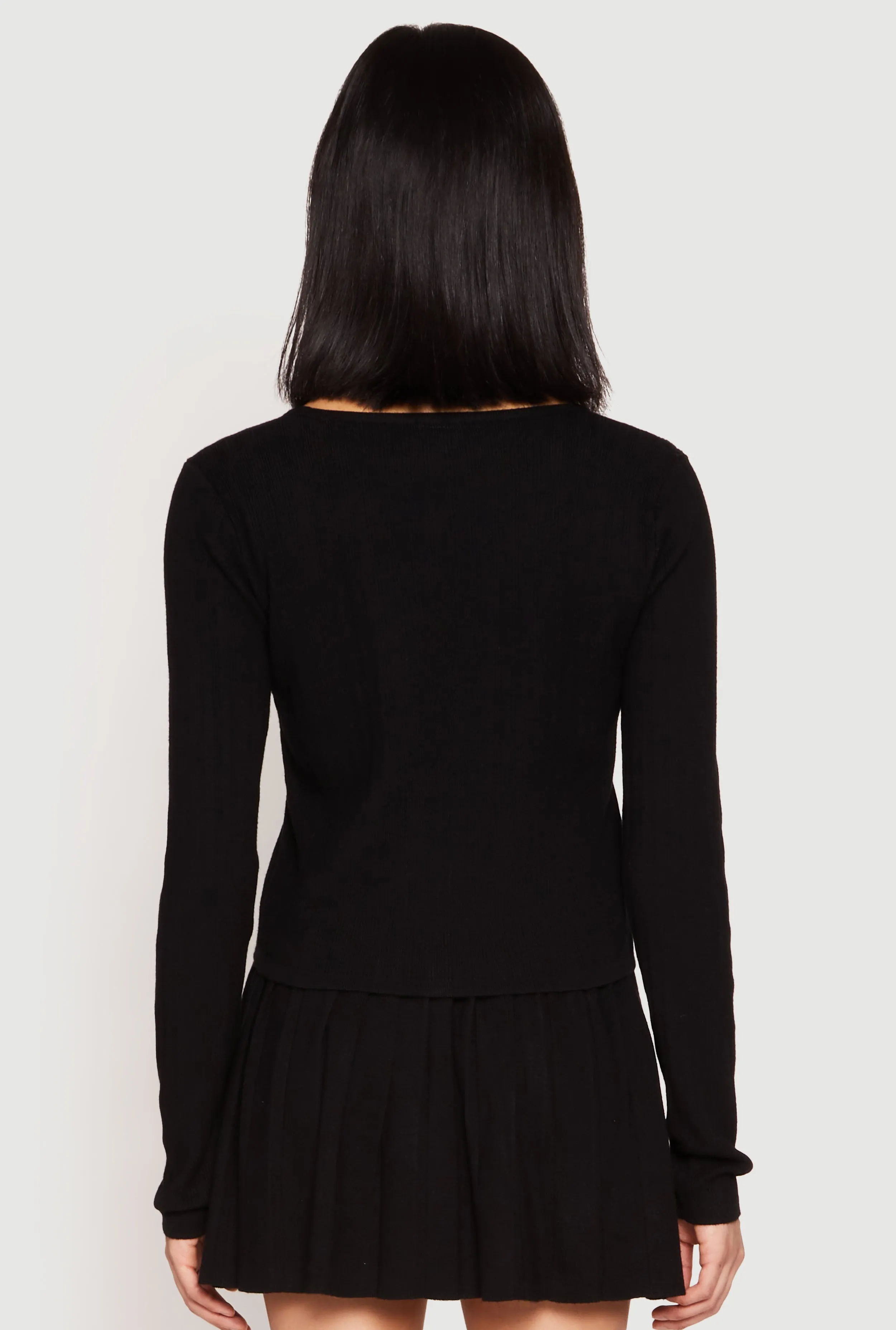 Ribbed Knit Long Sleeve Cardigan sold by Rainbow product image thumbnail 5