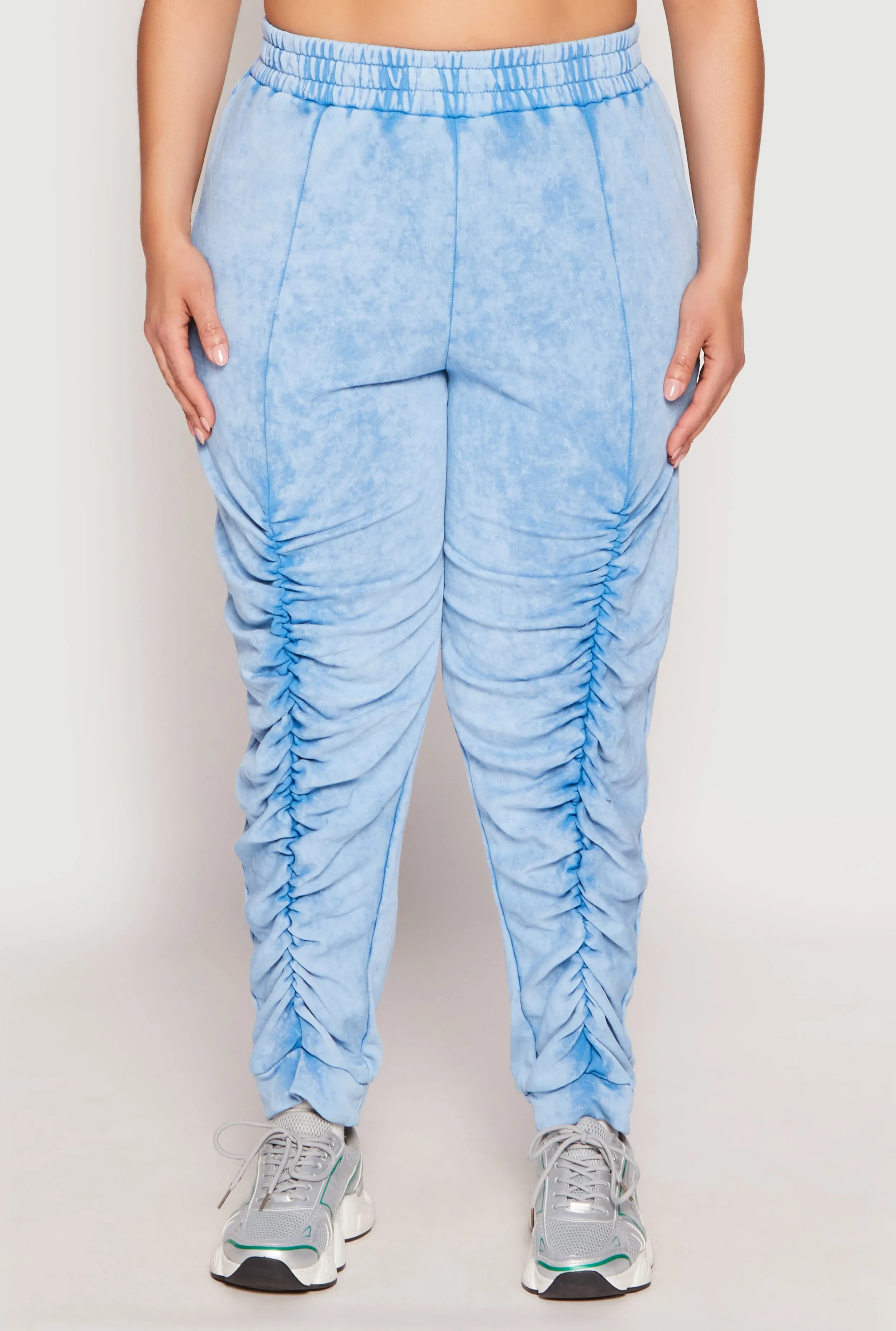 Plus Size French Terry Acid Wash Ruched Joggers sold by Rainbow product image thumbnail 2