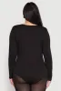 Plus Size Long Sleeve V Neck Bodysuit sold by Rainbow