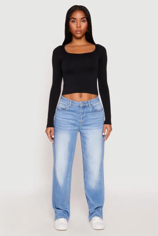Seamless Double Layered Long Sleeve Crop Top sold by Rainbow