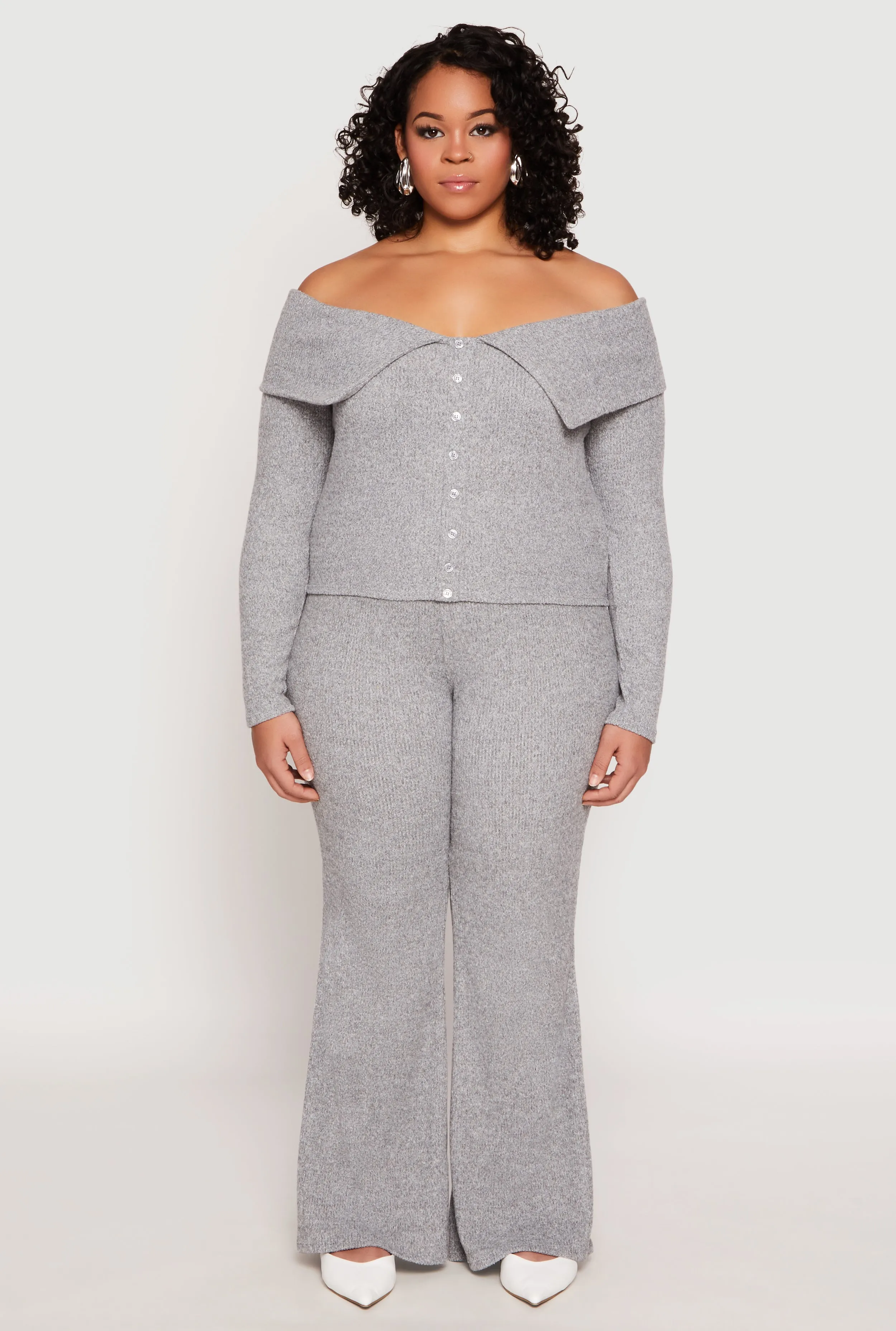 Plus Size Almost Famous High Waist Flare Pants sold by Rainbow