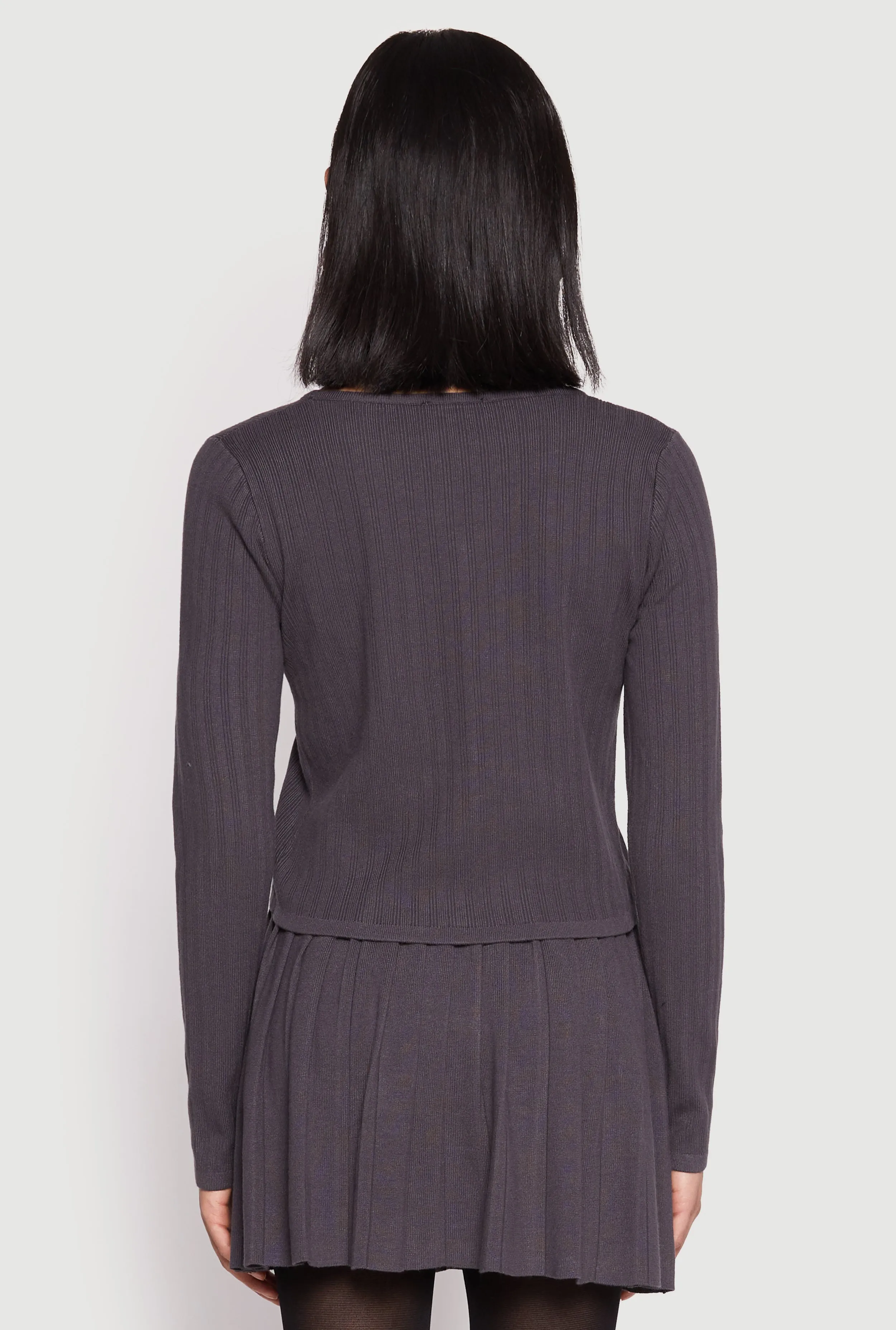 Ribbed Knit Long Sleeve Cardigan sold by Rainbow product image thumbnail 5