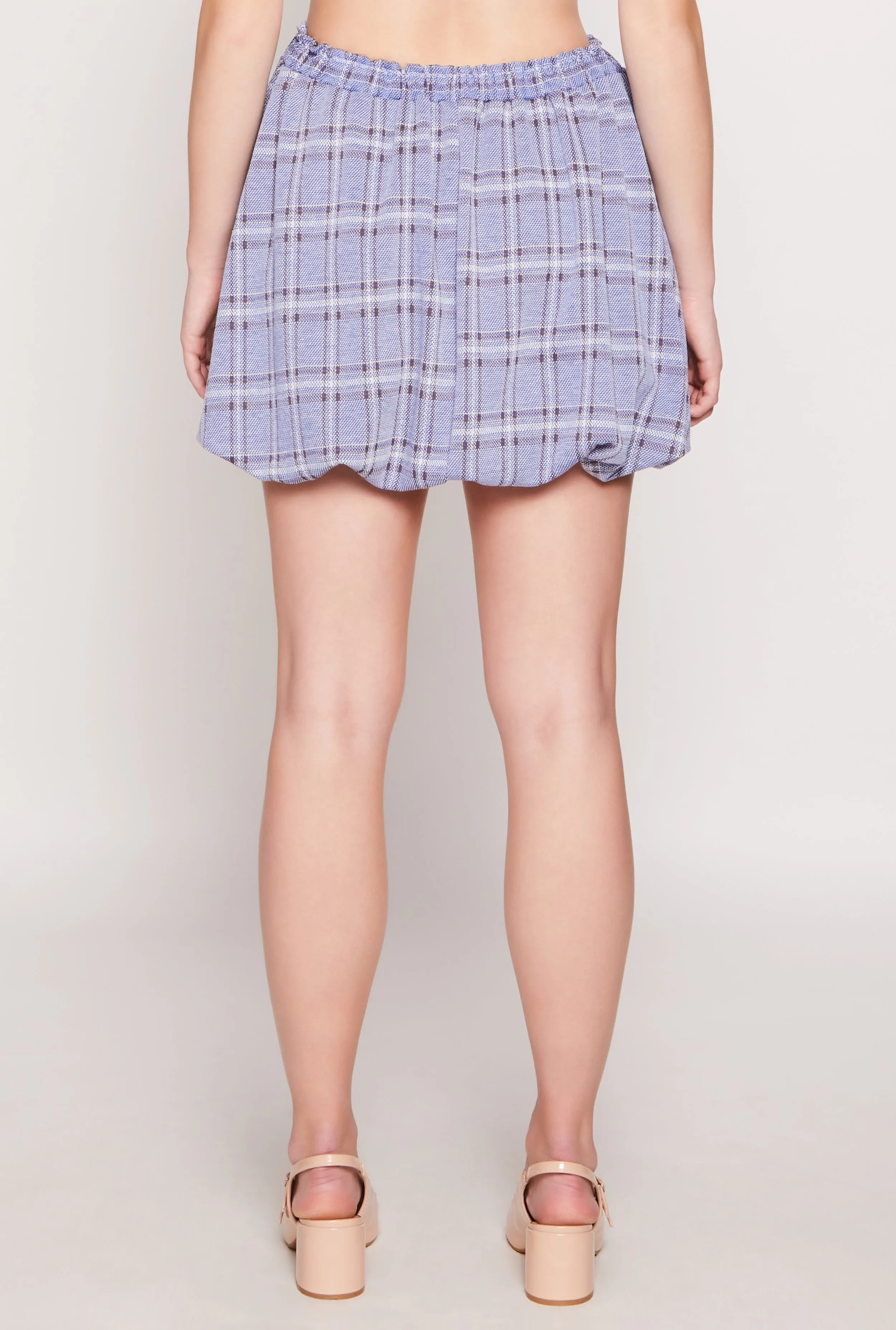 Plaid High Waisted Bubble Skirt sold by Rainbow product image thumbnail 5
