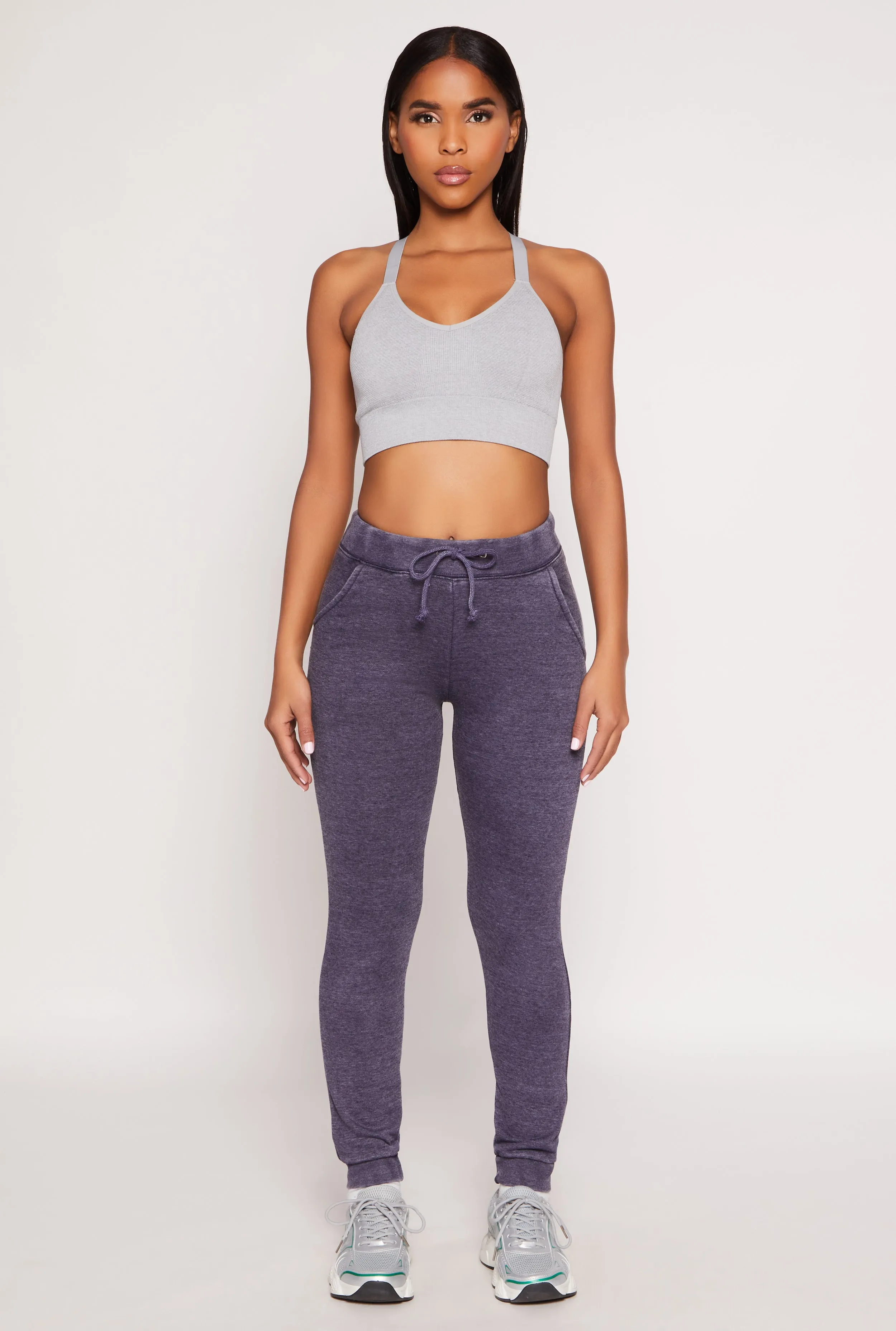 Fleece Lined Acid Wash Drawstring Joggers sold by Rainbow