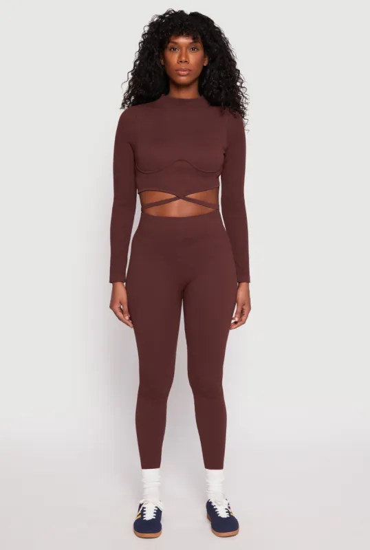 Seamless High Waisted Rib Knit Leggings sold by Rainbow