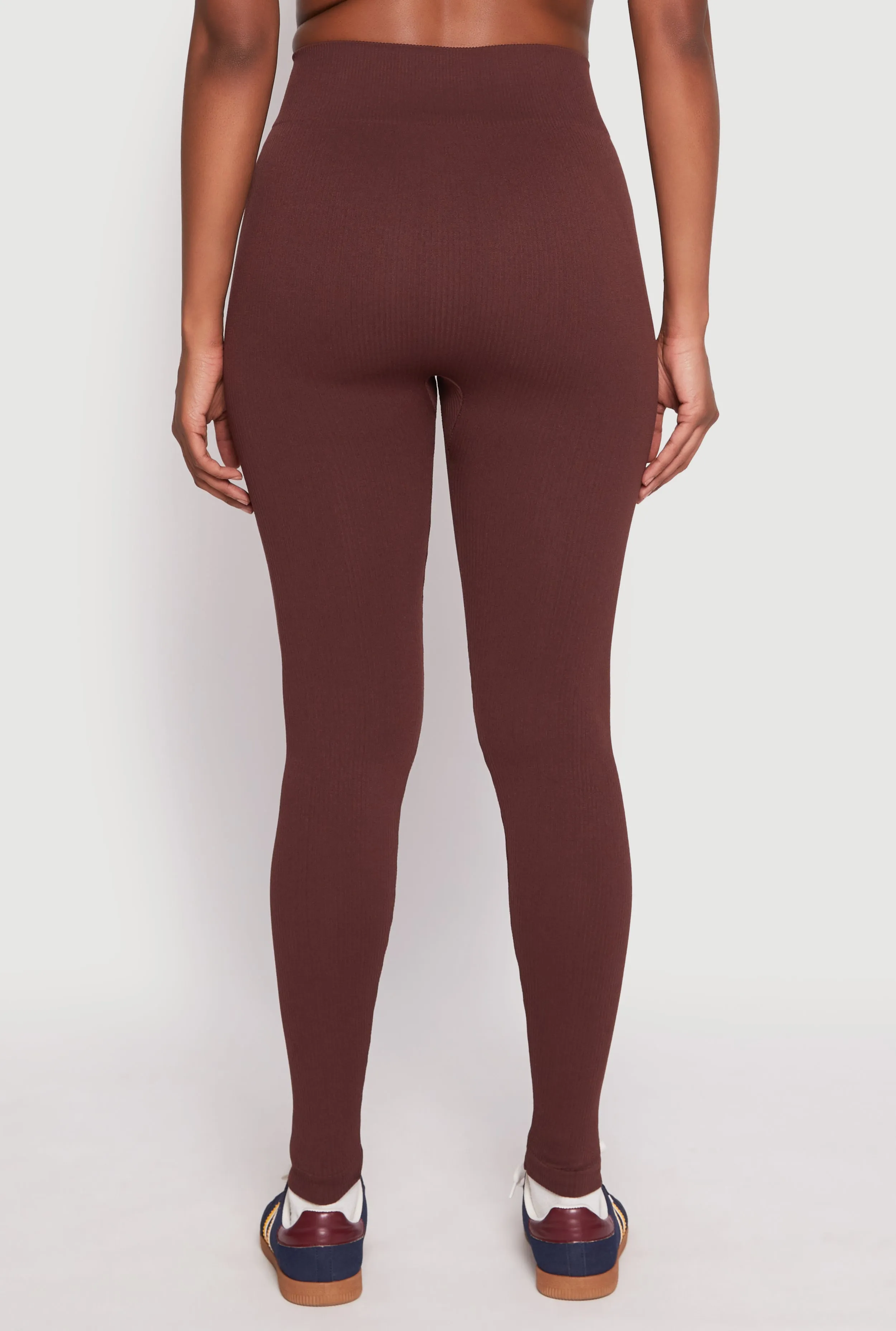 Seamless High Waisted Rib Knit Leggings sold by Rainbow product image thumbnail 3