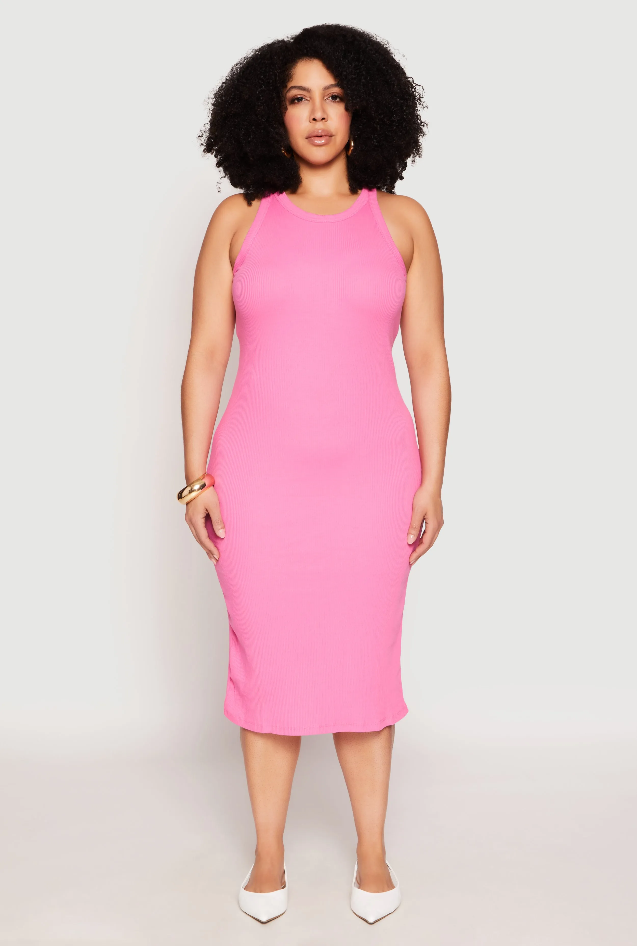 Plus Size Almost Famous Racerback Tank Dress sold by Rainbow