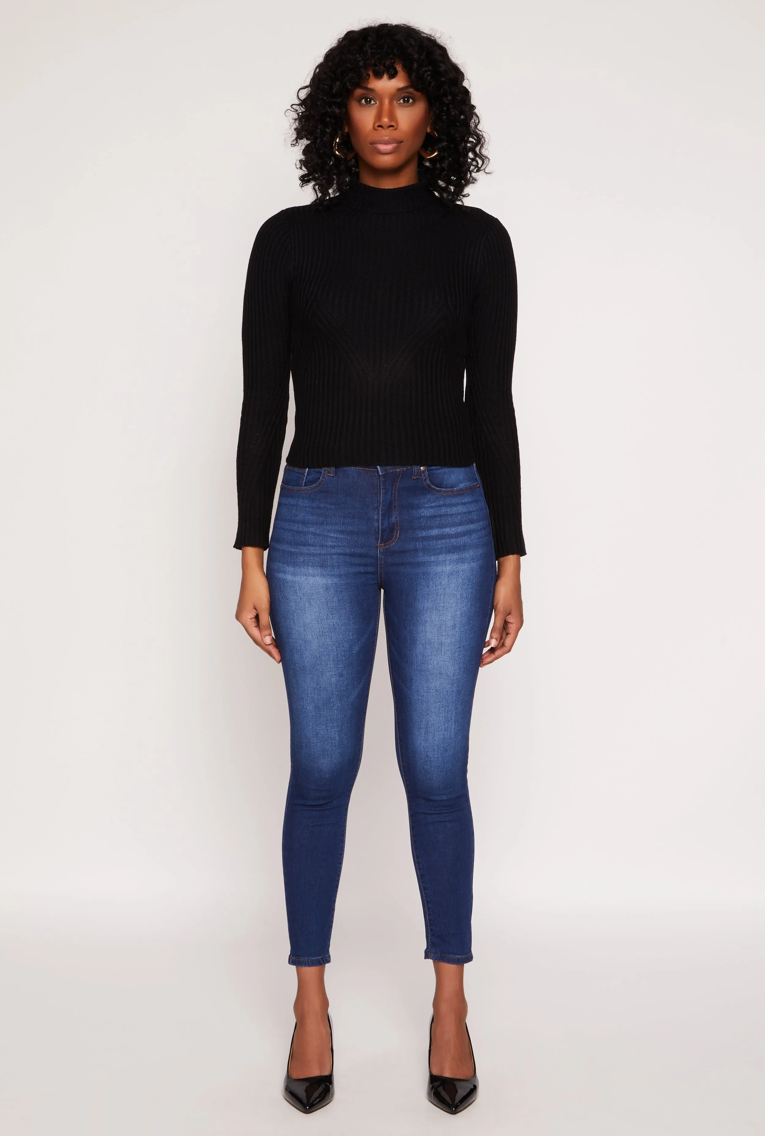 Rib Knit Turtleneck Sweater sold by Rainbow