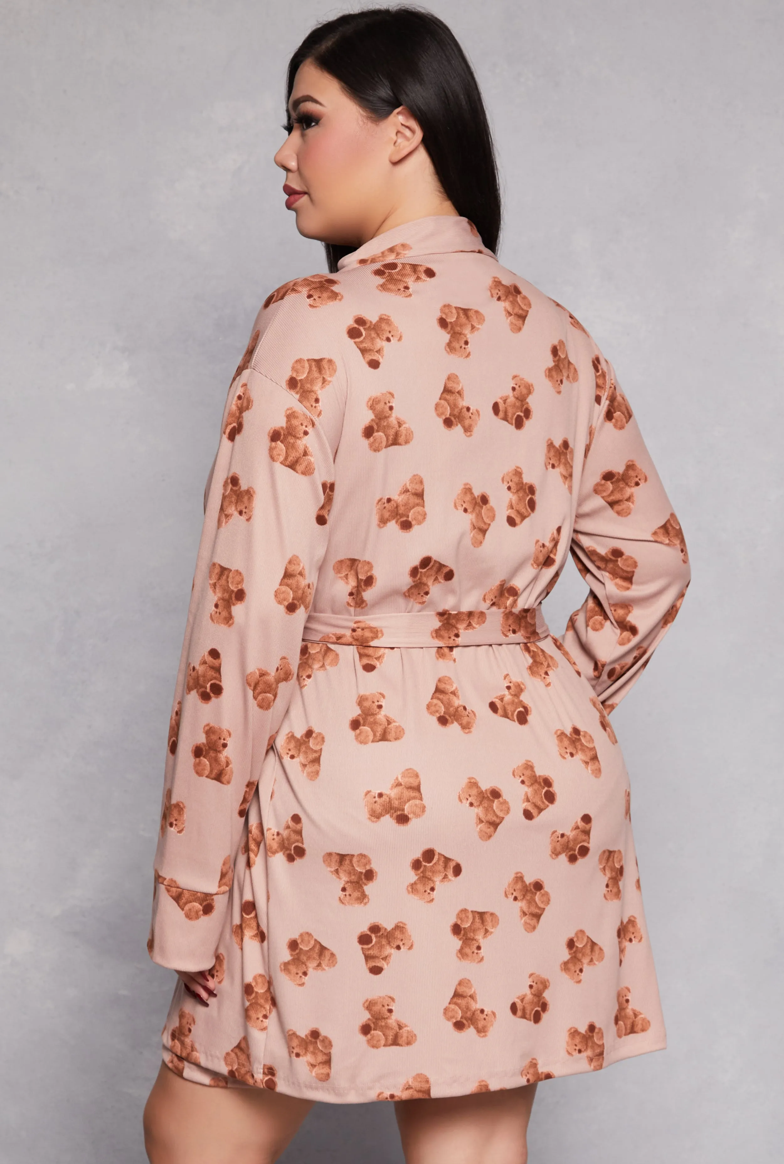 Plus Size Bear Print Cami Nightgown with Robe sold by Rainbow product image thumbnail 2