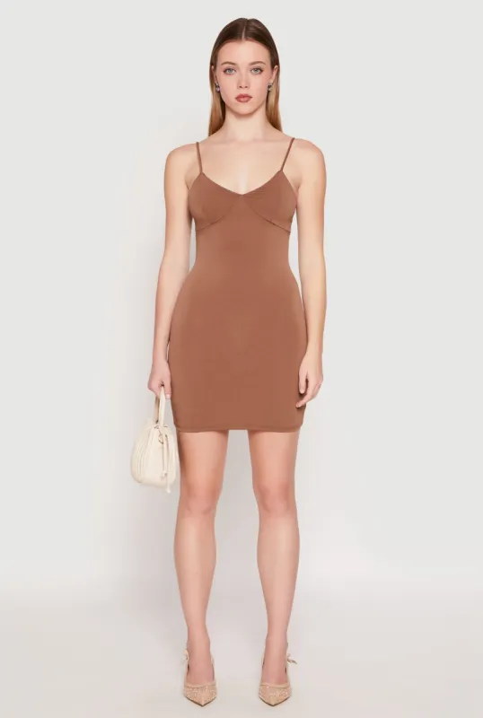 V Neck Cami Bodycon Dress sold by Rainbow