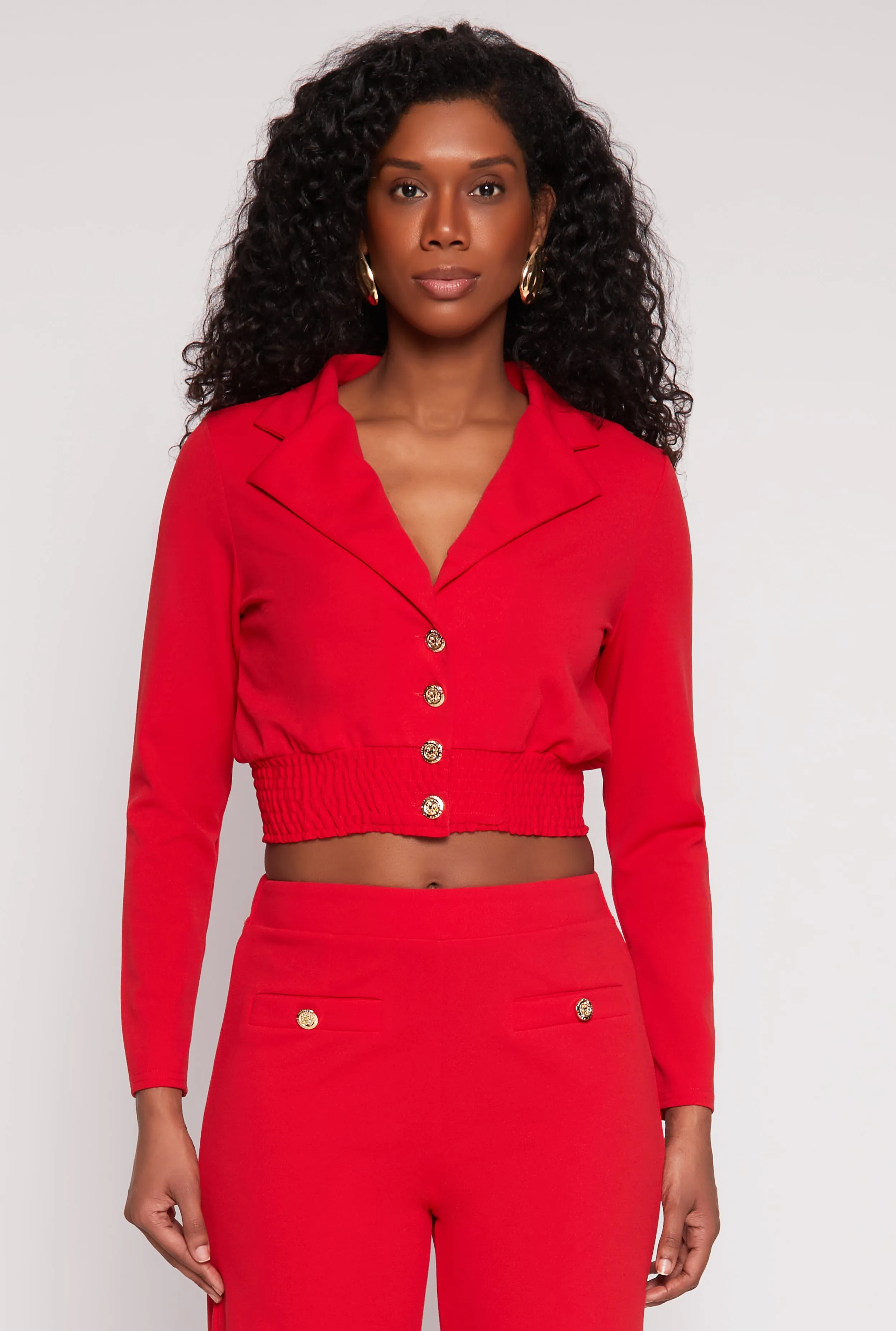 Smocked Button Front Blouse sold by Rainbow