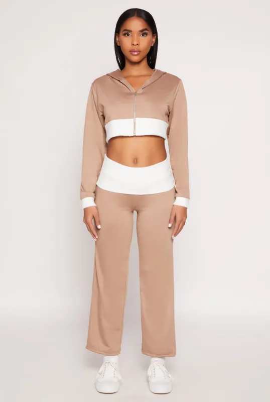 Two Tone Waistband High Waist Sweatpants sold by Rainbow