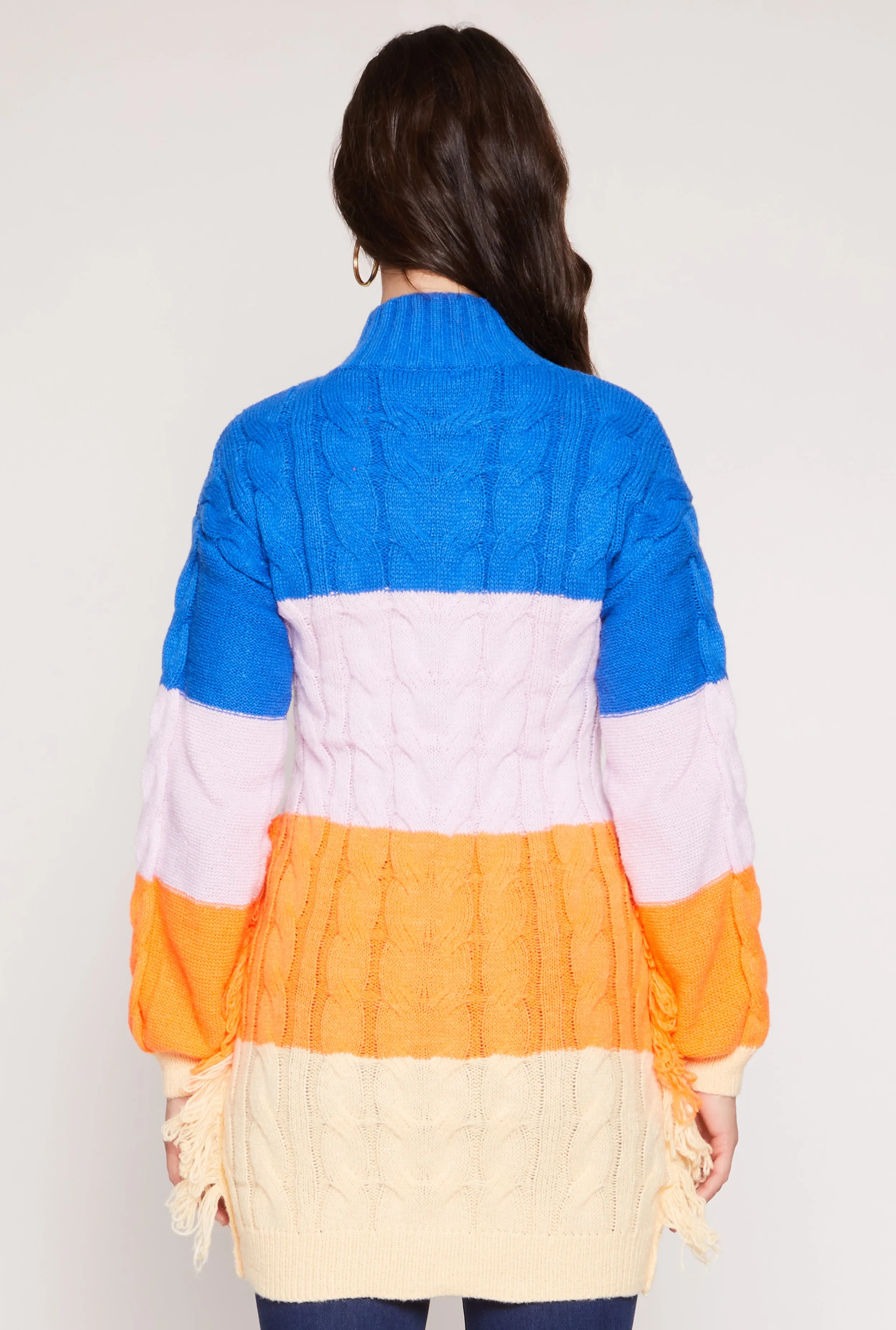 Daisy Cable Knit Fringe Side Tunic Sweater sold by Rainbow product image thumbnail 5