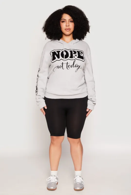 Plus Size Nope Not Today Pullover Hoodie sold by Rainbow