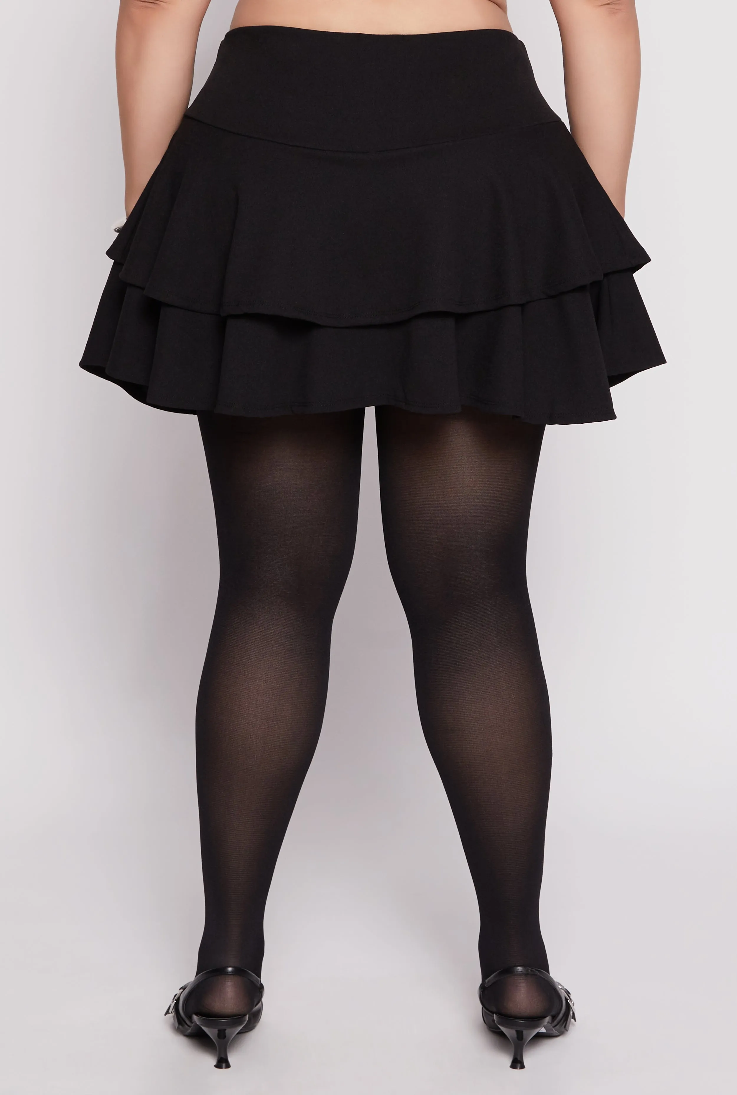 Plus Size High Waist Tiered Skort sold by Rainbow product image thumbnail 5