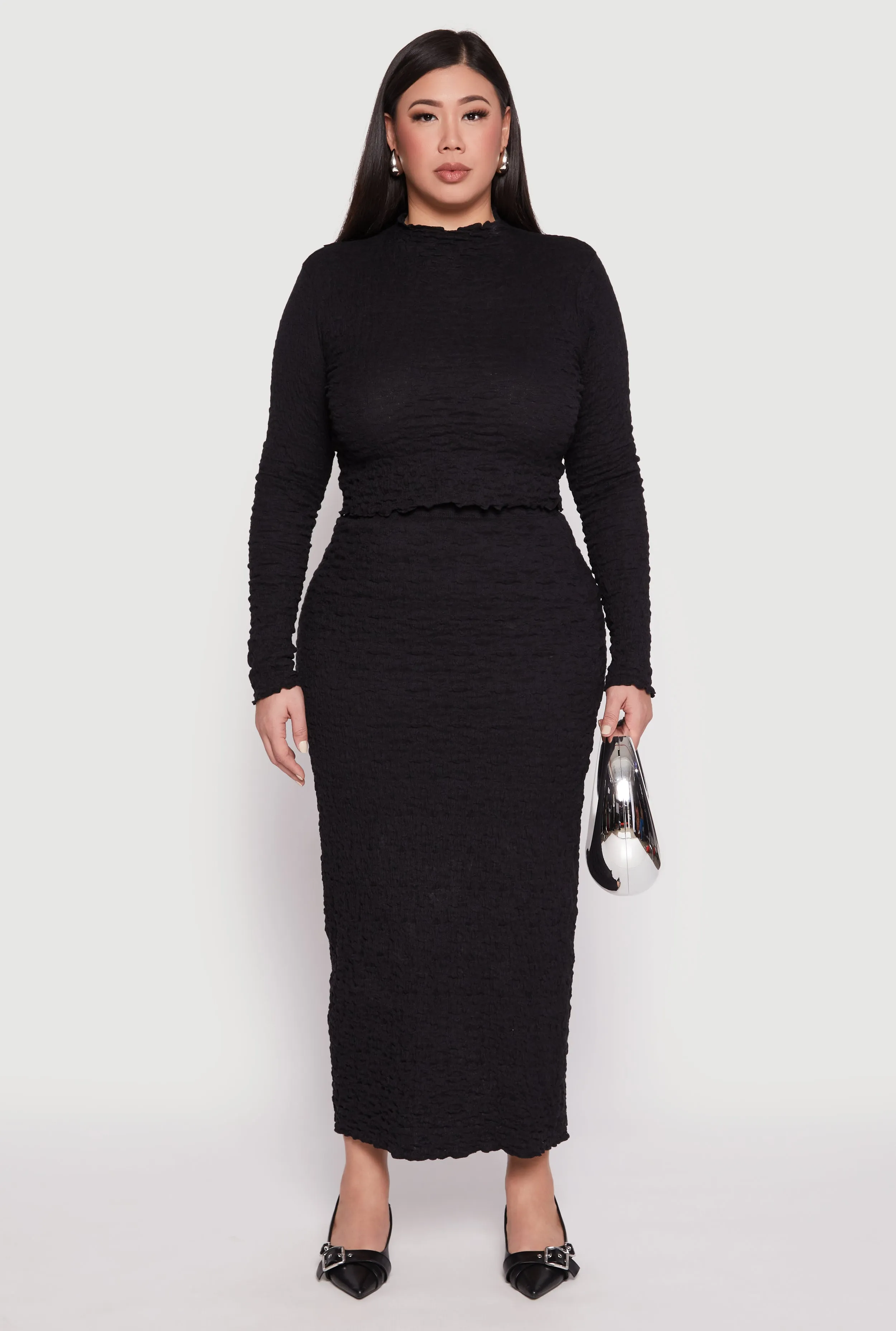 Plus Size Almost Famous Textured Knit Funnel Neck Top sold by Rainbow product image thumbnail 2