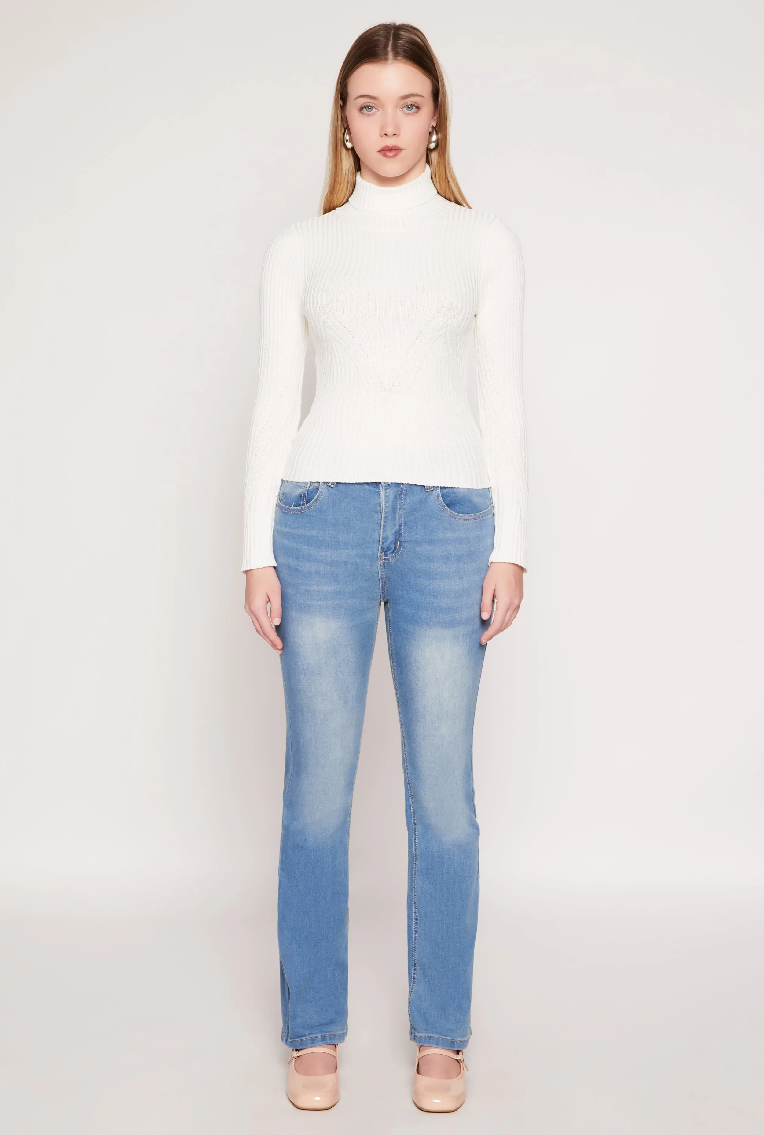 Rib Knit Turtleneck Sweater sold by Rainbow