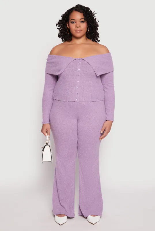 Plus Size Almost Famous High Waist Flare Pants sold by Rainbow