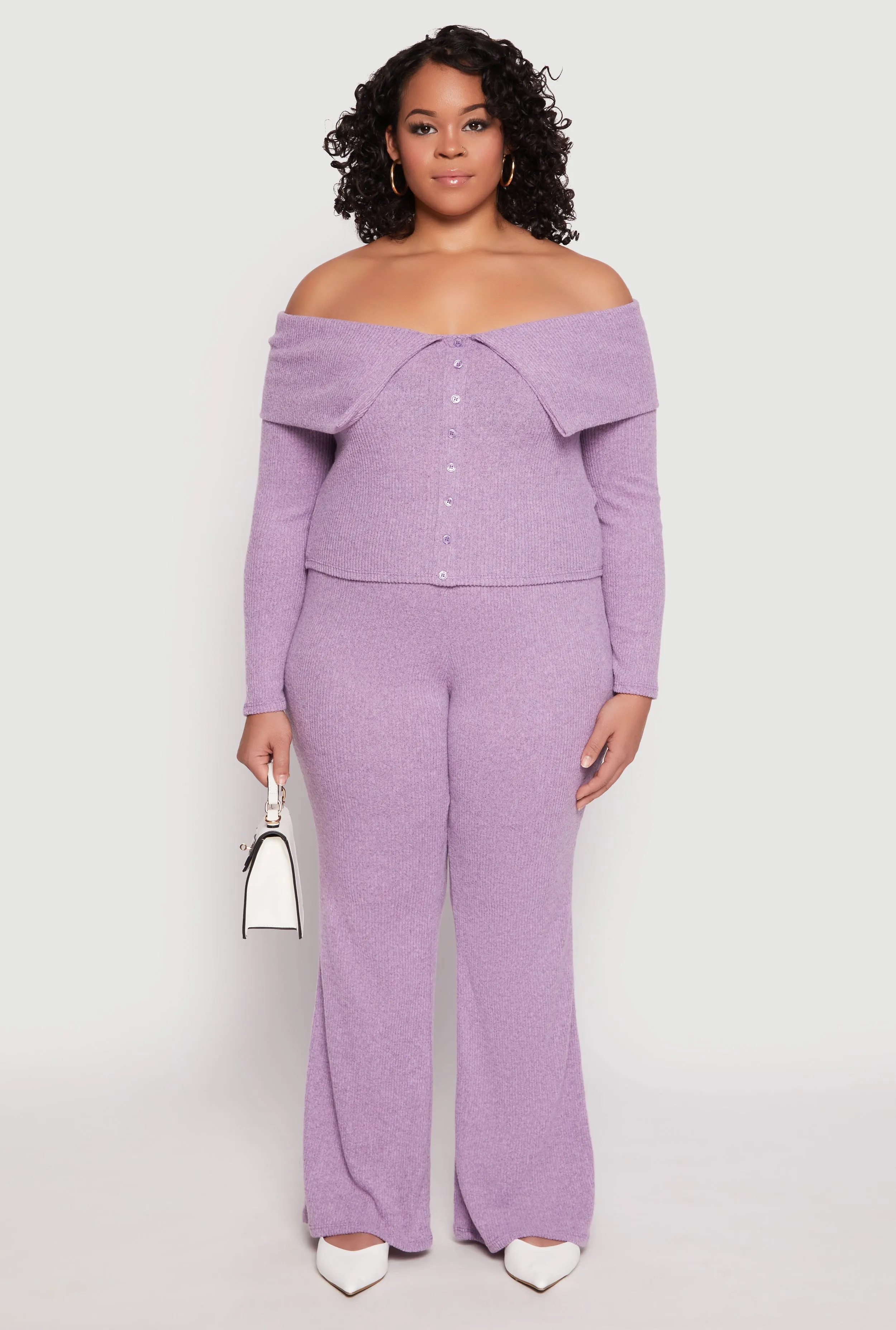 Plus Size Almost Famous High Waist Flare Pants sold by Rainbow