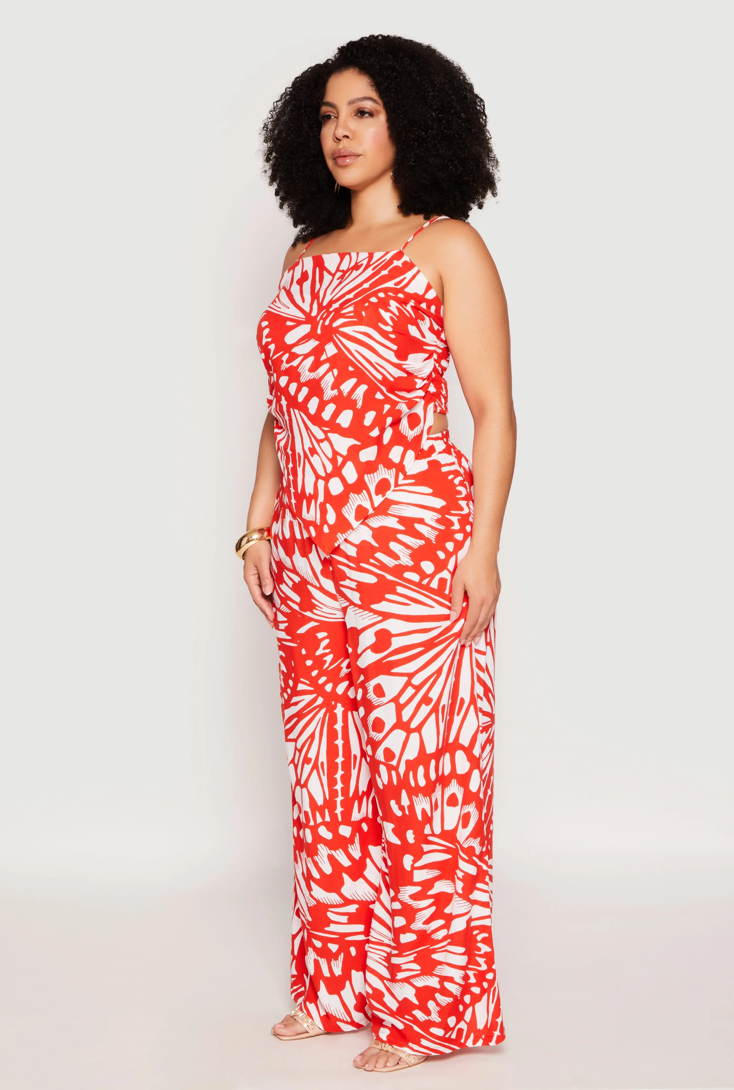 Plus Size Abstract Butterfly Print Hanky Hem Top sold by Rainbow product image thumbnail 3