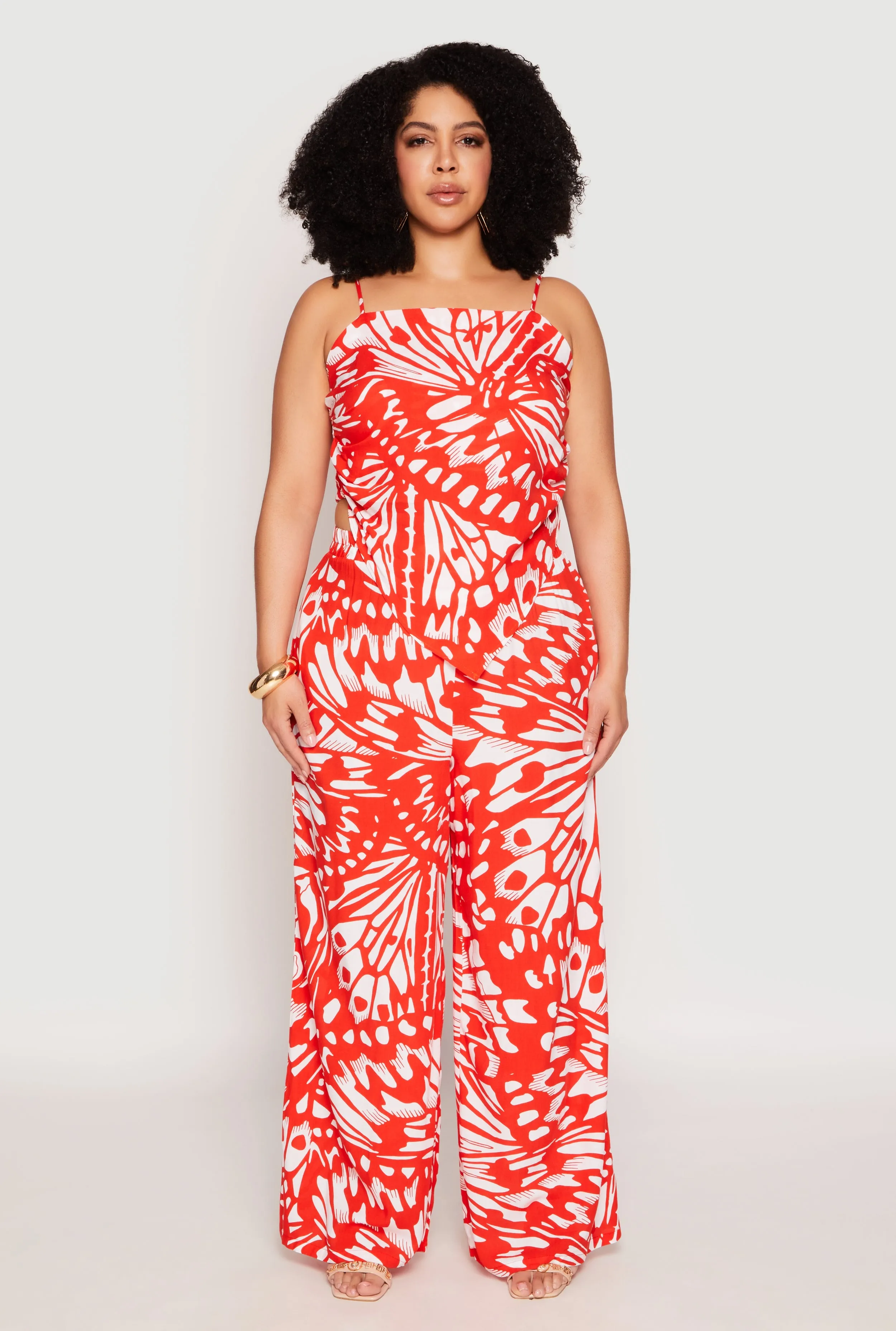 Plus Size Abstract Butterfly Print Hanky Hem Top sold by Rainbow product image thumbnail 2