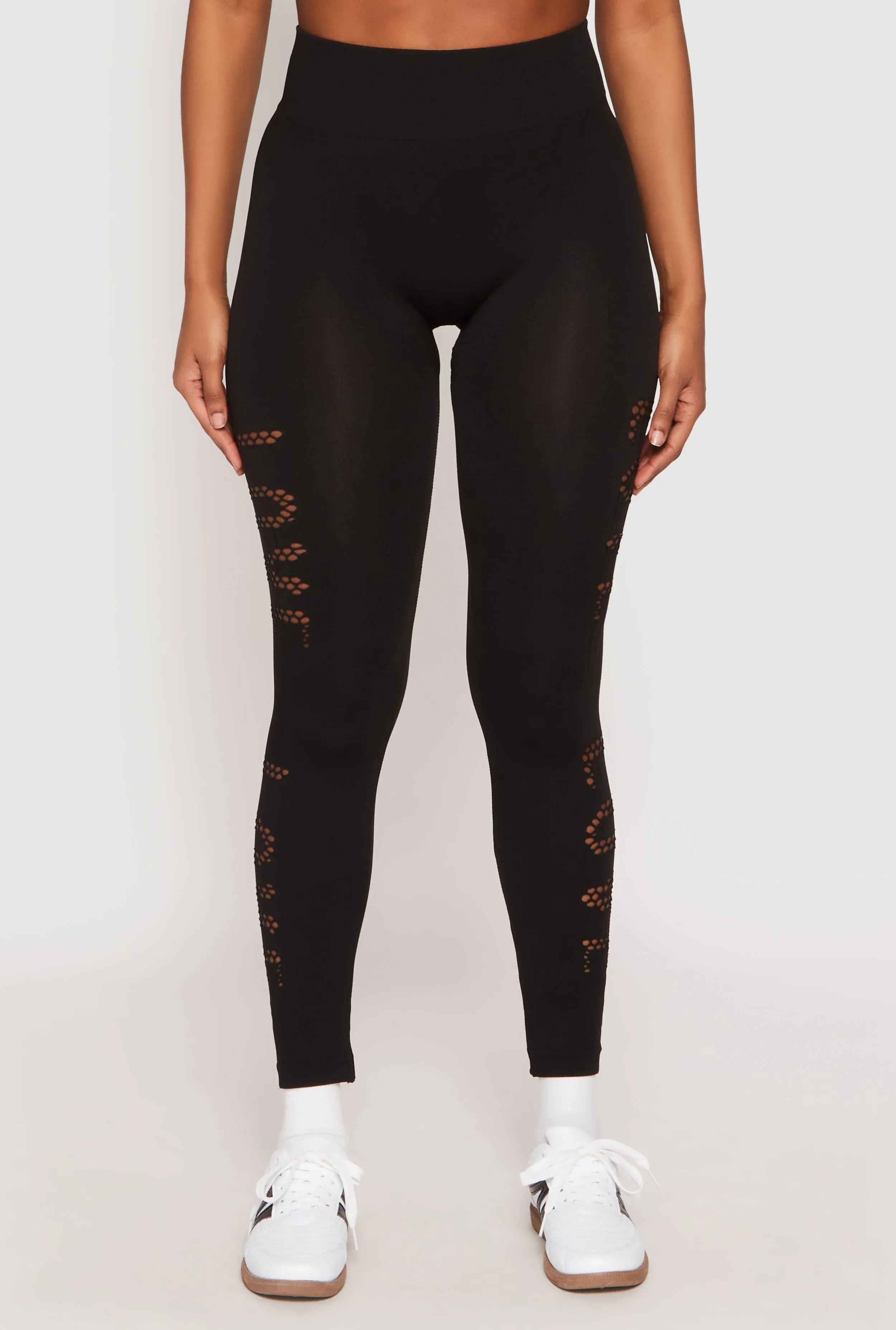 Seamless Laser Cut Love High Waist Leggings sold by Rainbow product image thumbnail 3