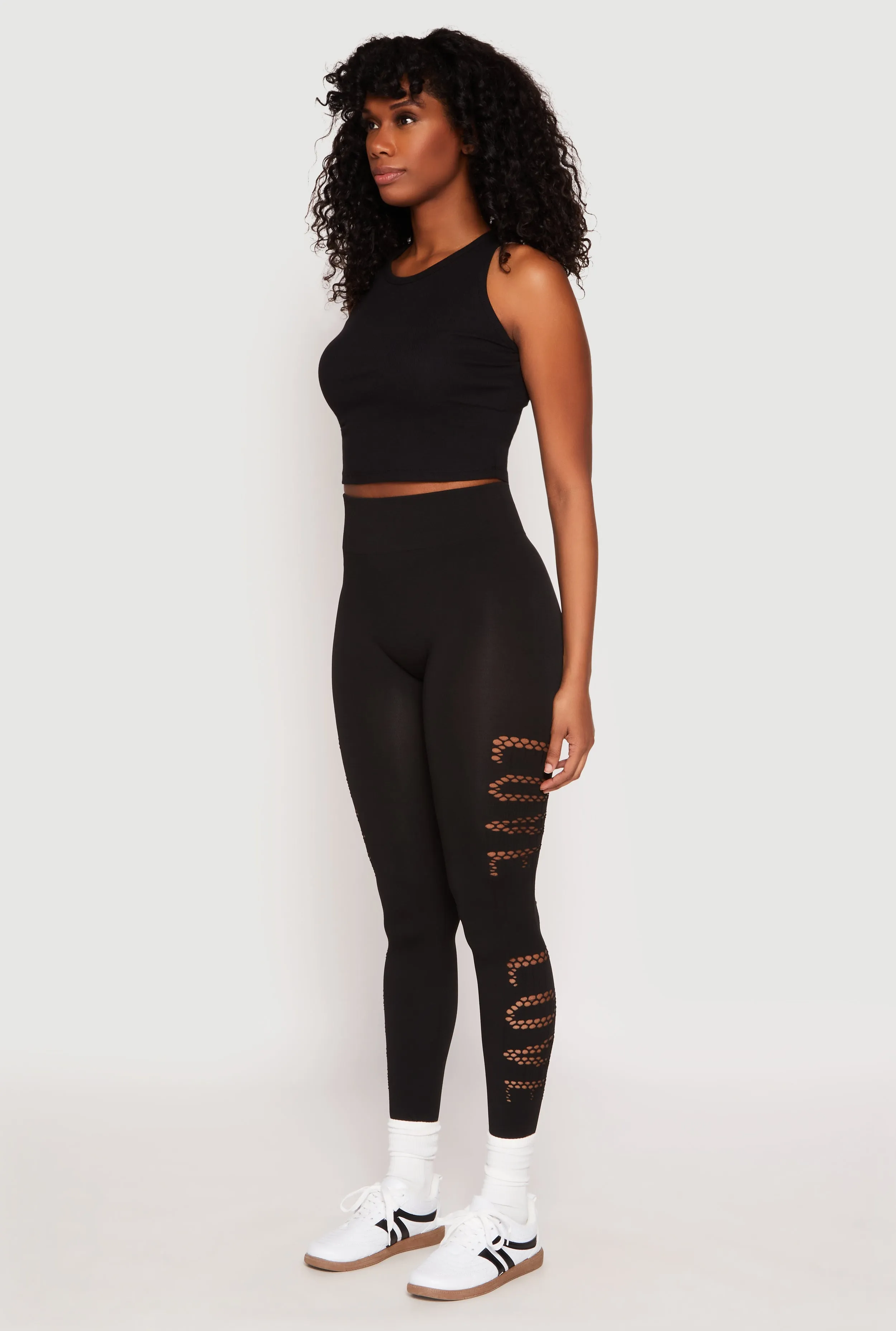 Seamless Laser Cut Love High Waist Leggings sold by Rainbow product image thumbnail 2