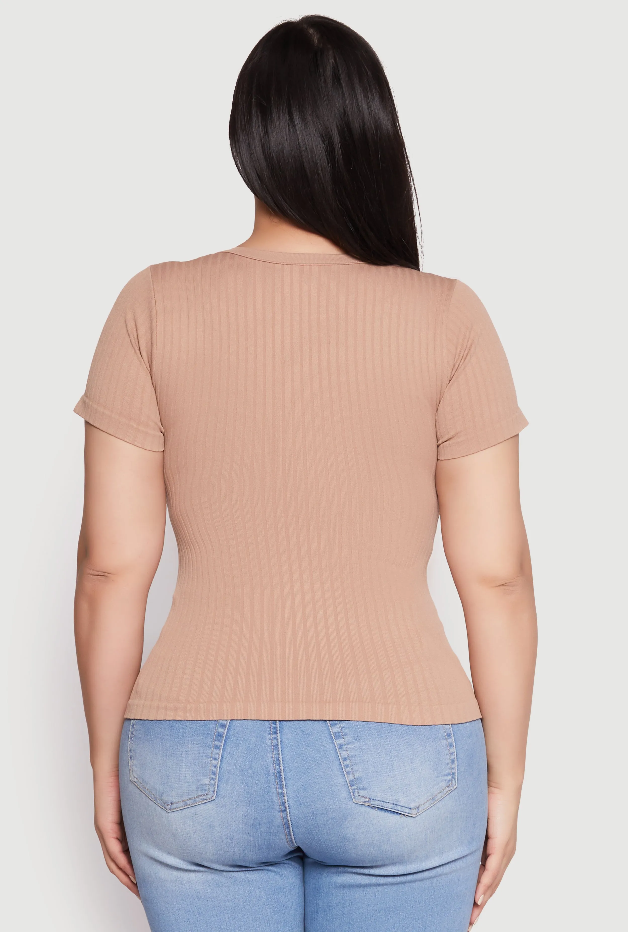 Plus Size Basic Ribbed Knit Seamless Top sold by Rainbow product image thumbnail 5