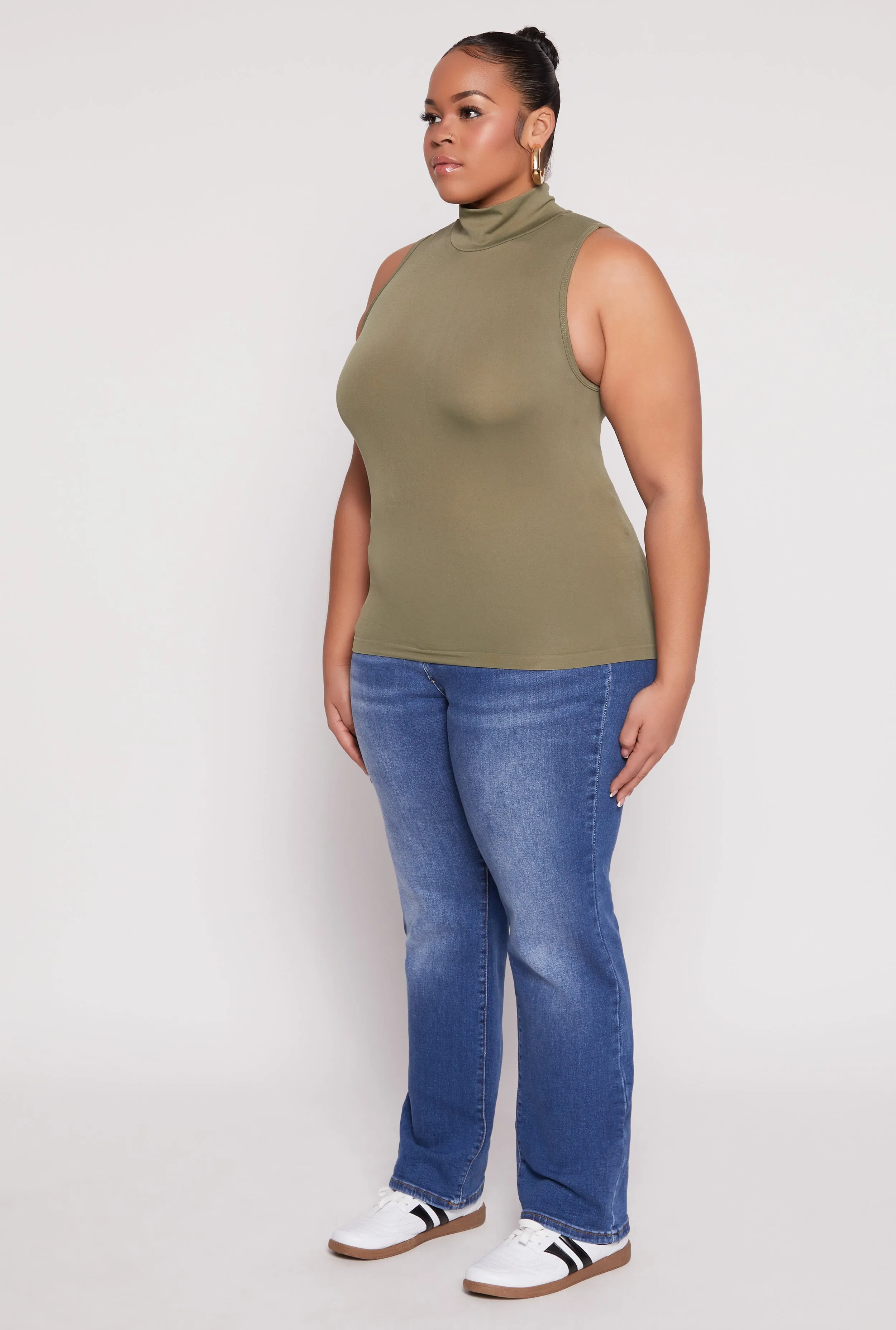 Plus Size Sleeveless Mock Neck Top sold by Rainbow product image thumbnail 3