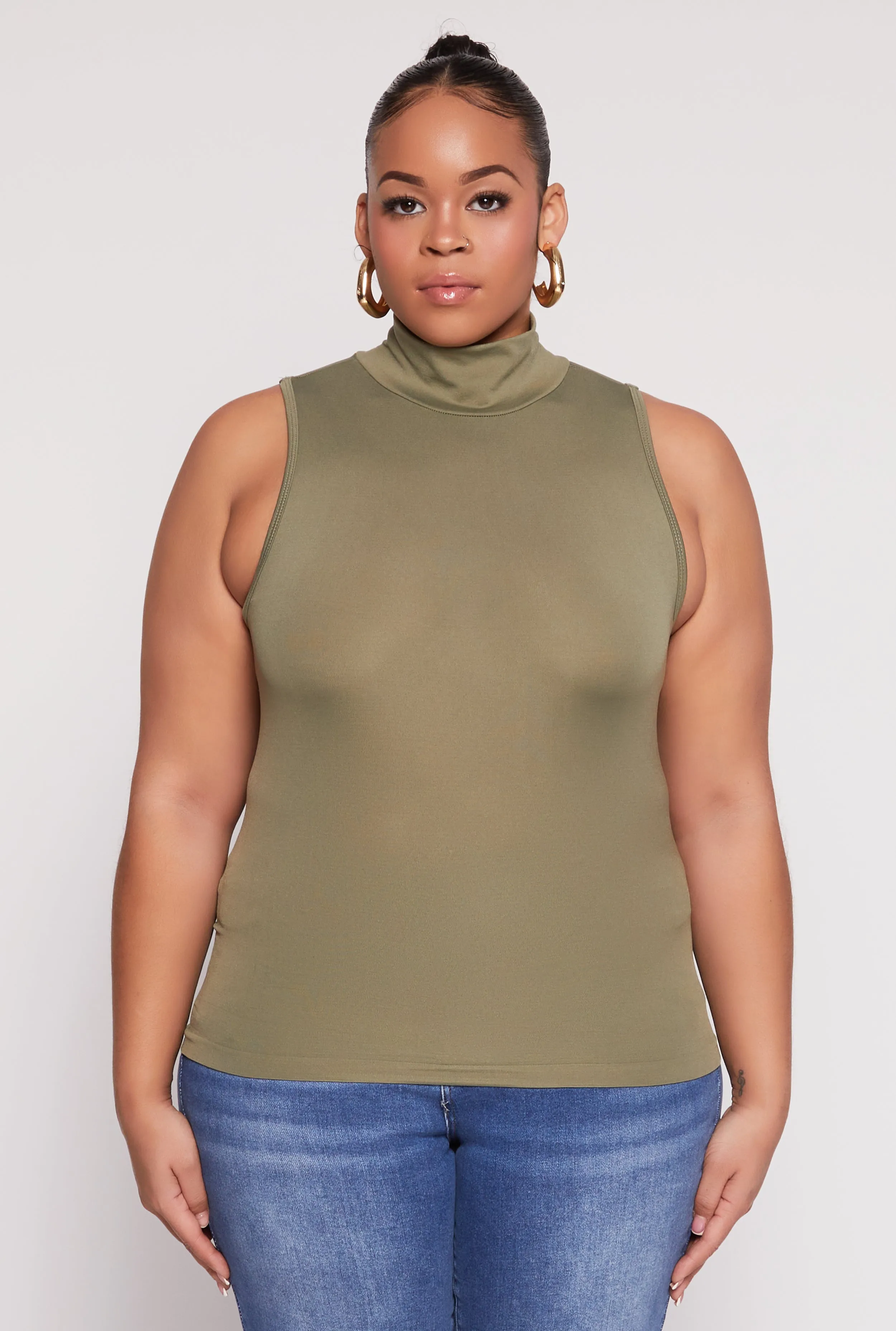 Plus Size Sleeveless Mock Neck Top sold by Rainbow product image thumbnail 2