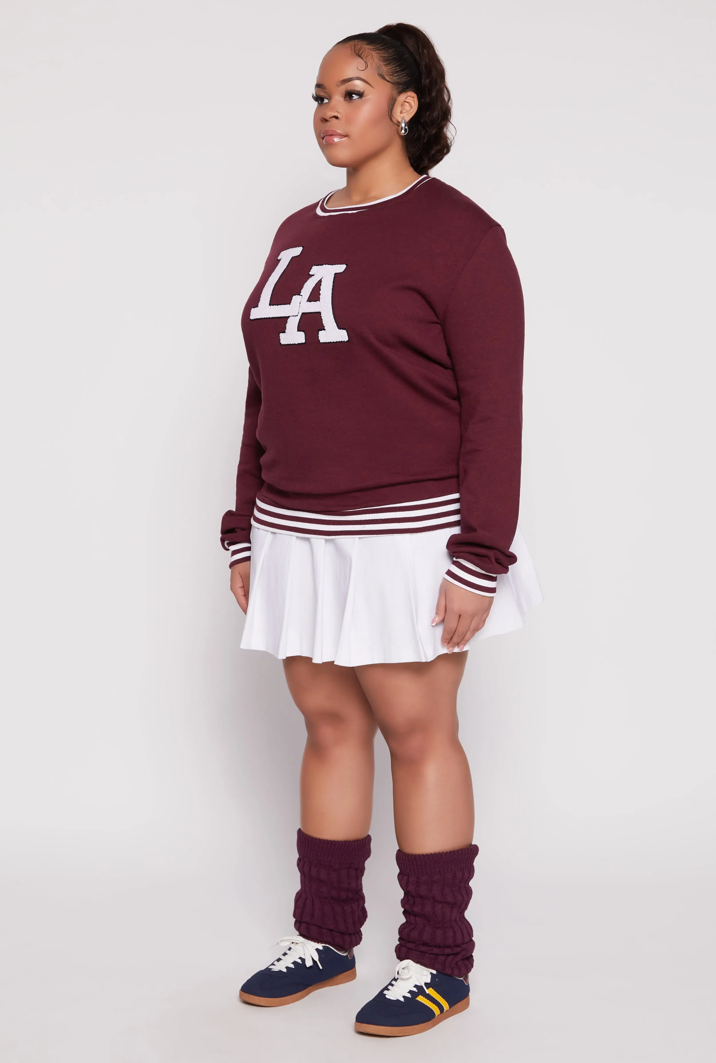Plus Size Chenille LA Varsity Sweatshirt sold by Rainbow product image thumbnail 3