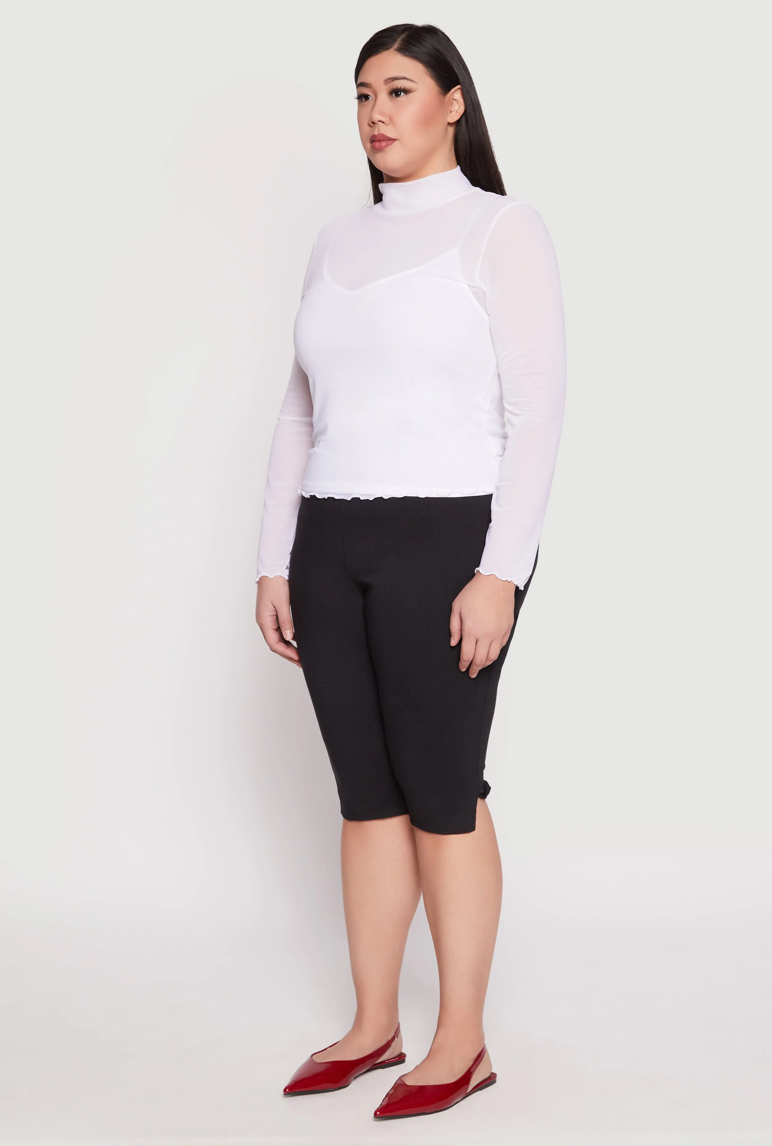 Plus Size Lined Mesh Mock Neck Top sold by Rainbow product image thumbnail 3