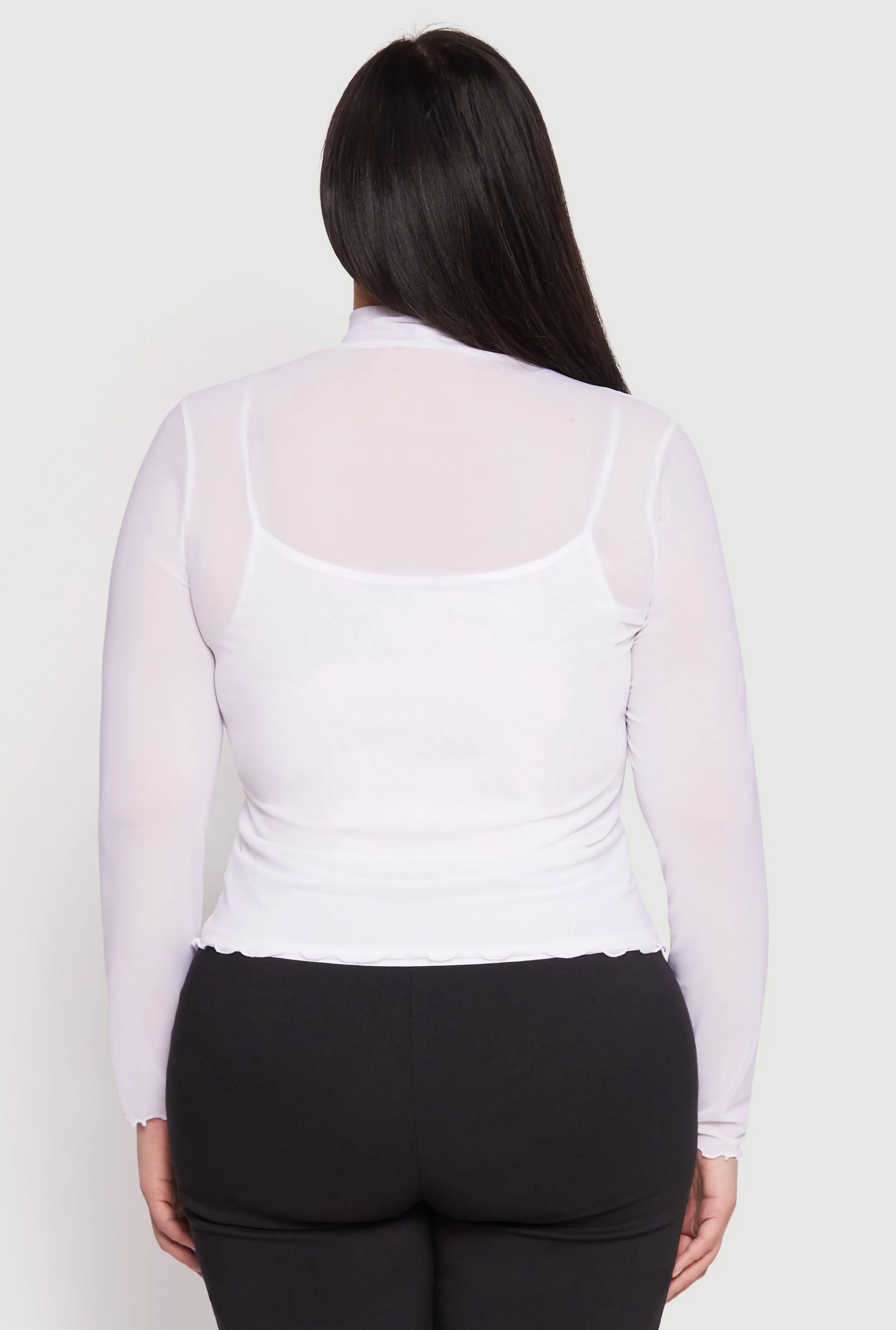 Plus Size Lined Mesh Mock Neck Top sold by Rainbow product image thumbnail 5