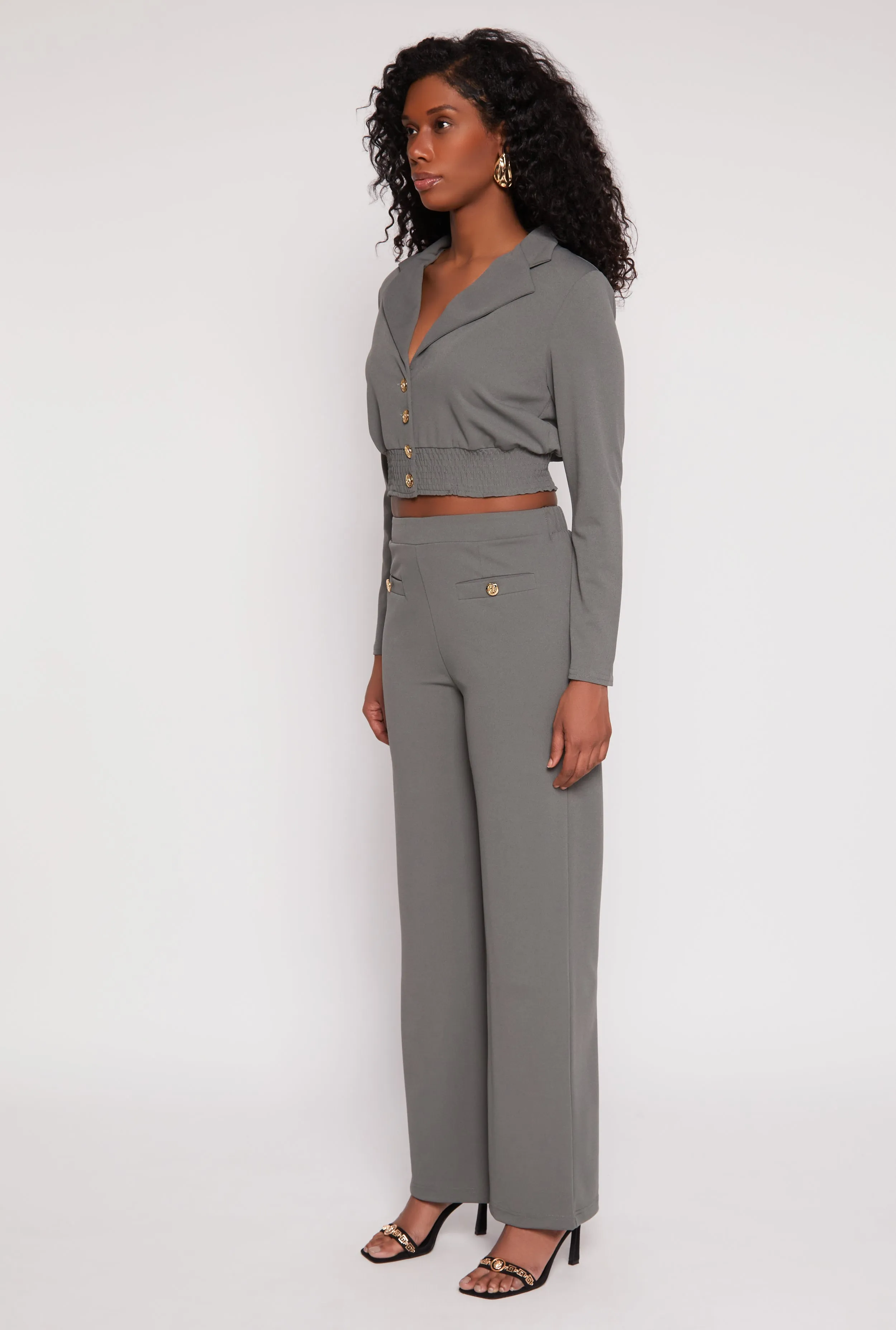 Smocked Button Front Blouse sold by Rainbow product image thumbnail 3